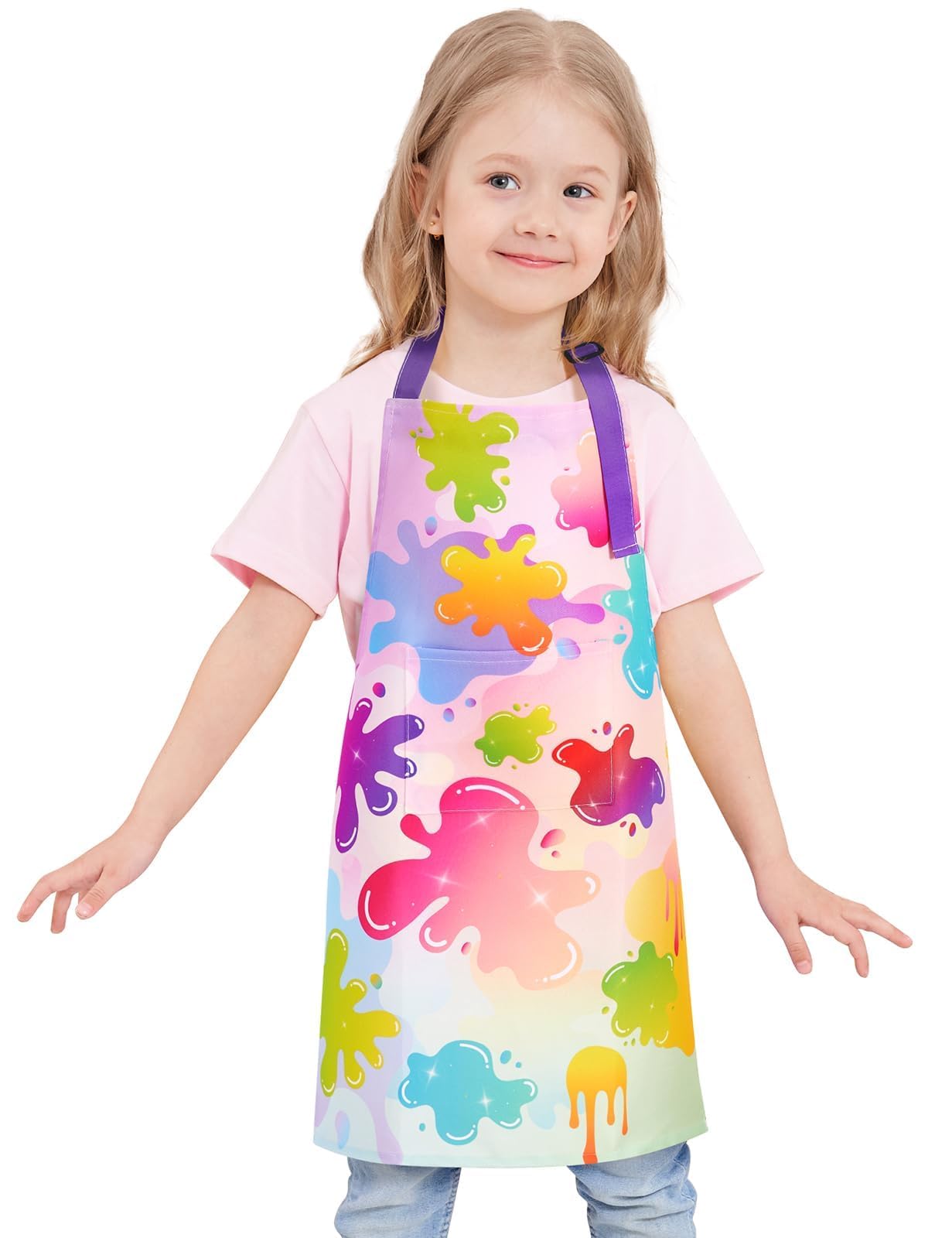 WERNNSAI Children's Apron - Waterproof Polyester Aprons for Children Boys Girls with Adjustable Strap and Pocket Kitchen Aprons Cooking Baking Painting (2-12 Years), Clay, XS — image 1