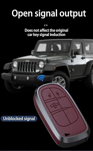 Miniatura 5 de HIBEYO Funda para llavero de automóvil de 3 botones para Jeep Grand Cherokee Wrangler Compass Cherokee Renegade Patriot Grand Comander, accesorios