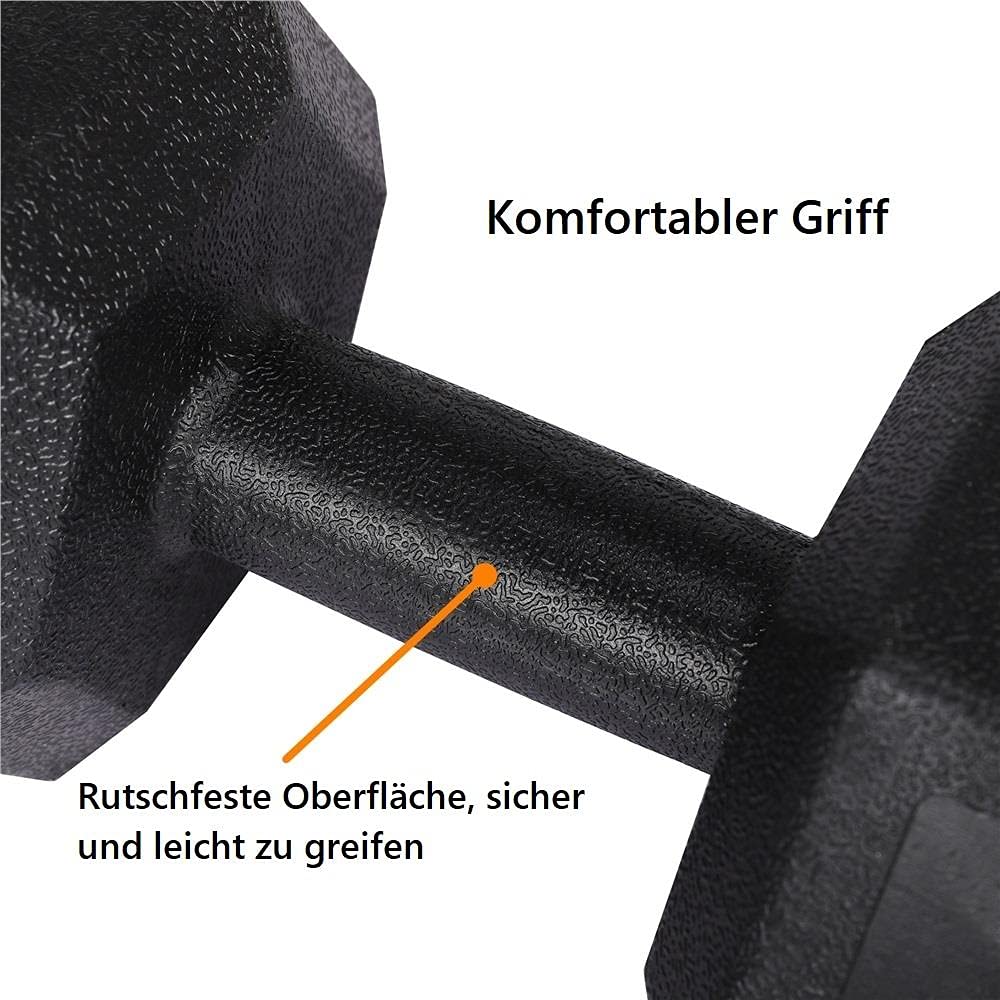 Yaheetech Zestaw 2 hantli krótkich 7,5 kg, gumowe hantle sze?ciok?tne, hantle do aerobiku, gimnastyki i fitnessu