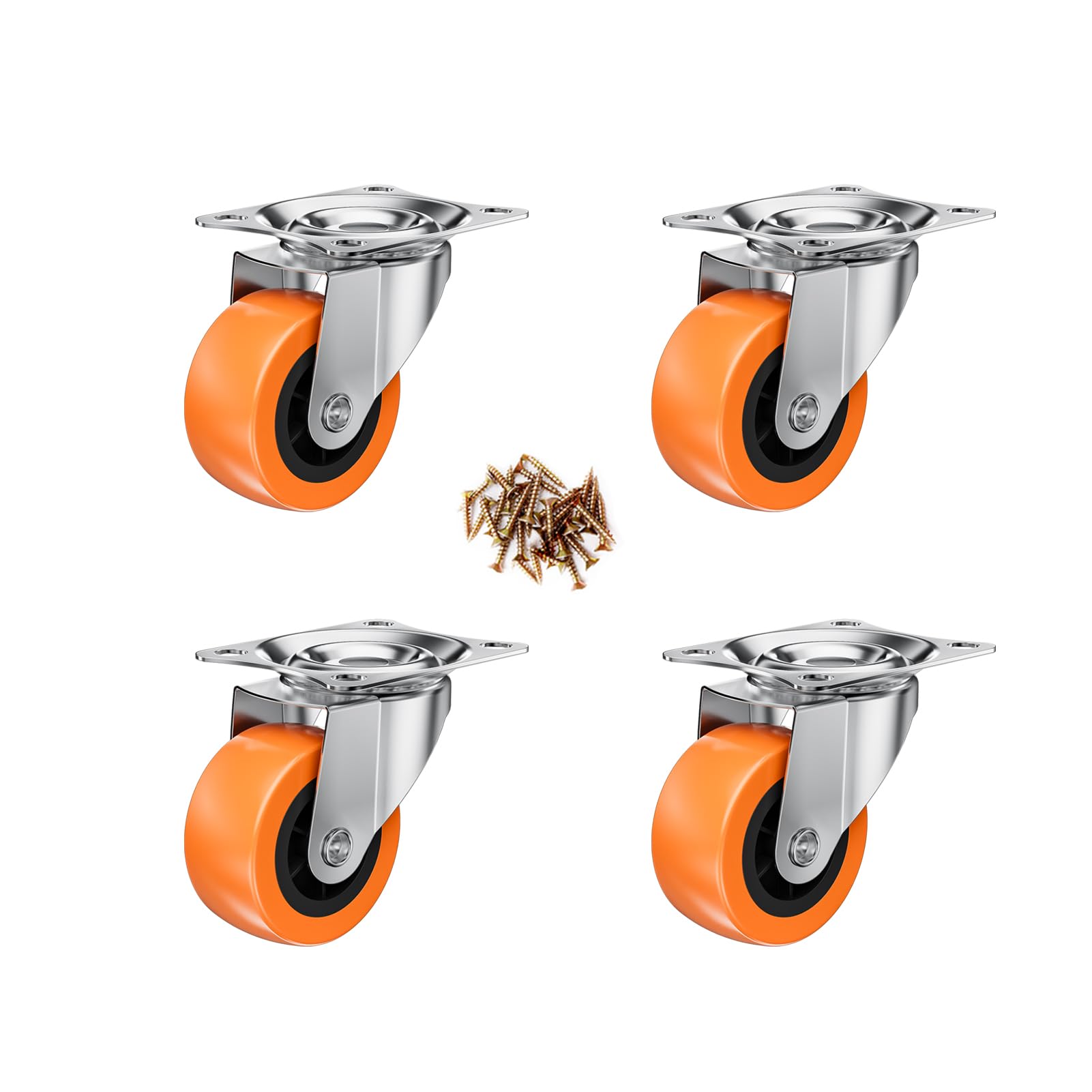 1.5" Swivel Plate Casters - Set of 8 -23