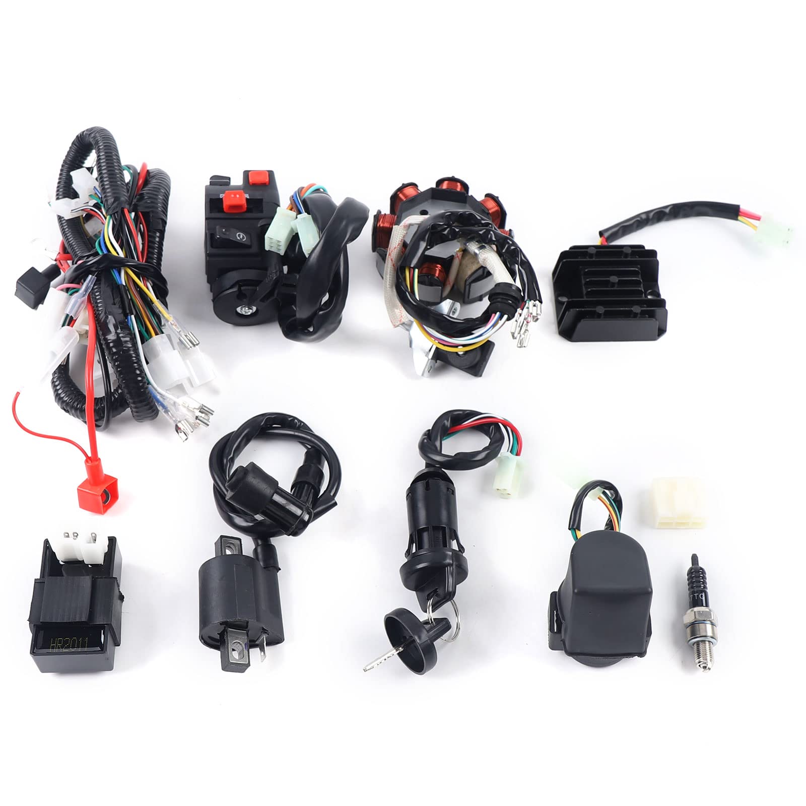 Set di cablaggio CDI, raddrizzatore, bobina di statore elettrico, cavo elettrico completo per ATV Quad Bike Buggy 150-250 300CC