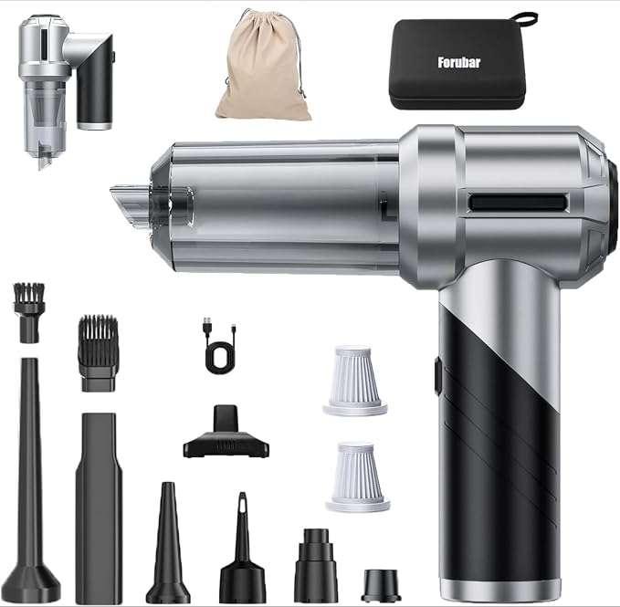 Foldable 4-in-1 Cordless Car Vacuum Cleaner, 22000Pa Handheld Portable Vacuum with Compressed Air Duster & Blower, Brushless Motor, 3-Speed, Type-C Charging for Car, Home, Office, Pet Hair