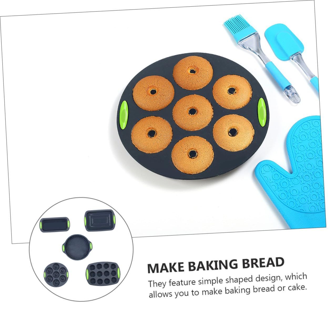 ABOOFAN Moldes de Silicona para Repostería Set de 5 para Hornear, Reutilizables y Fáciles de Limpiar en Cocina Familiar