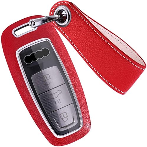 Miniatura 1 de SANRILY Funda para llavero para Audi A8 E-Tron 2019 2020 - Llavero rojo