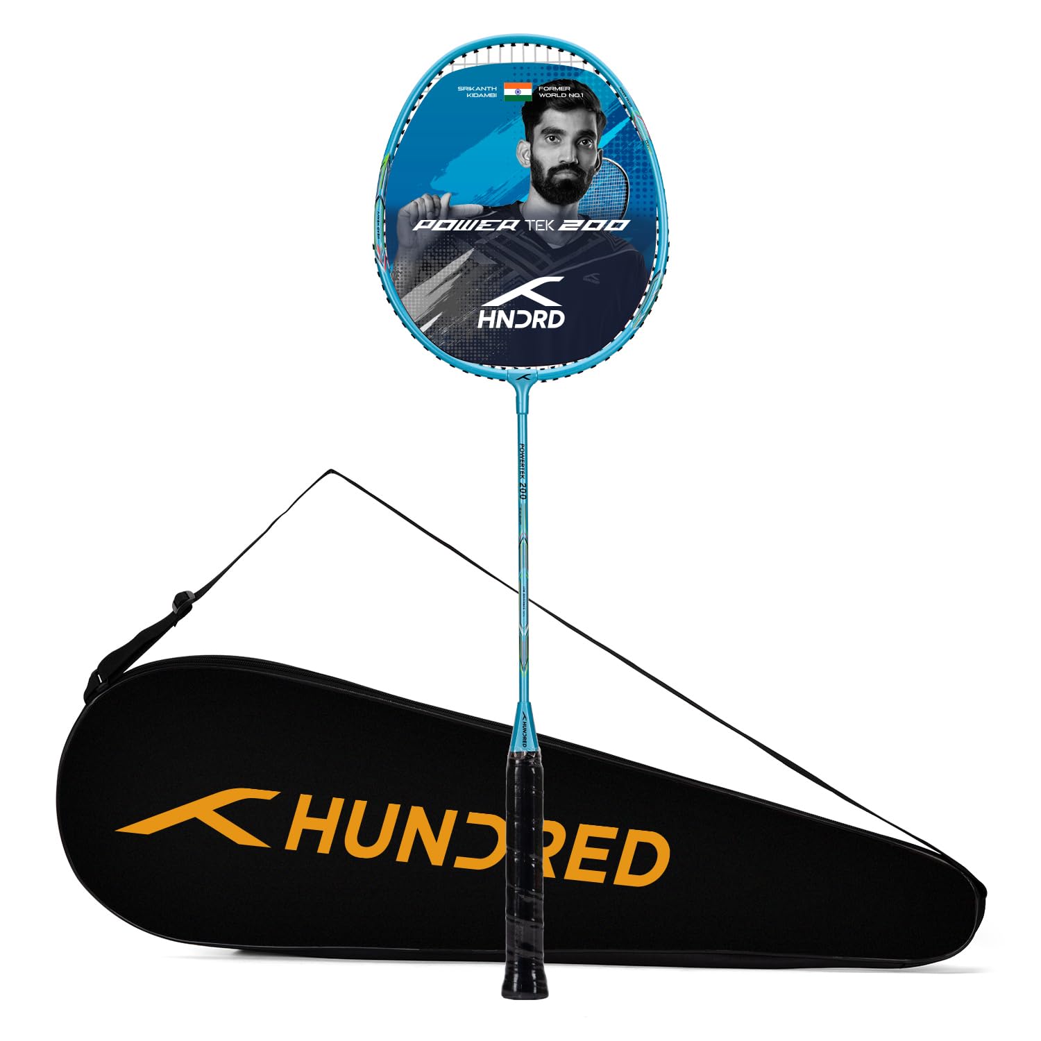 Hundred Powertek 200 Aluminium Badminton Racket, Includes Head Cover, Lightweight Shuttle Bat for Beginners & Match Play – Pink