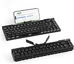 RK ROYAL KLUDGE F68 60% Foldable Low Profile Mechanical Keyboard, Wireless Mechanical Keyboard with Aluminum Body, Built-in Stand Holder, White Backlit, 68 Keys, Tactile Brown Switch
