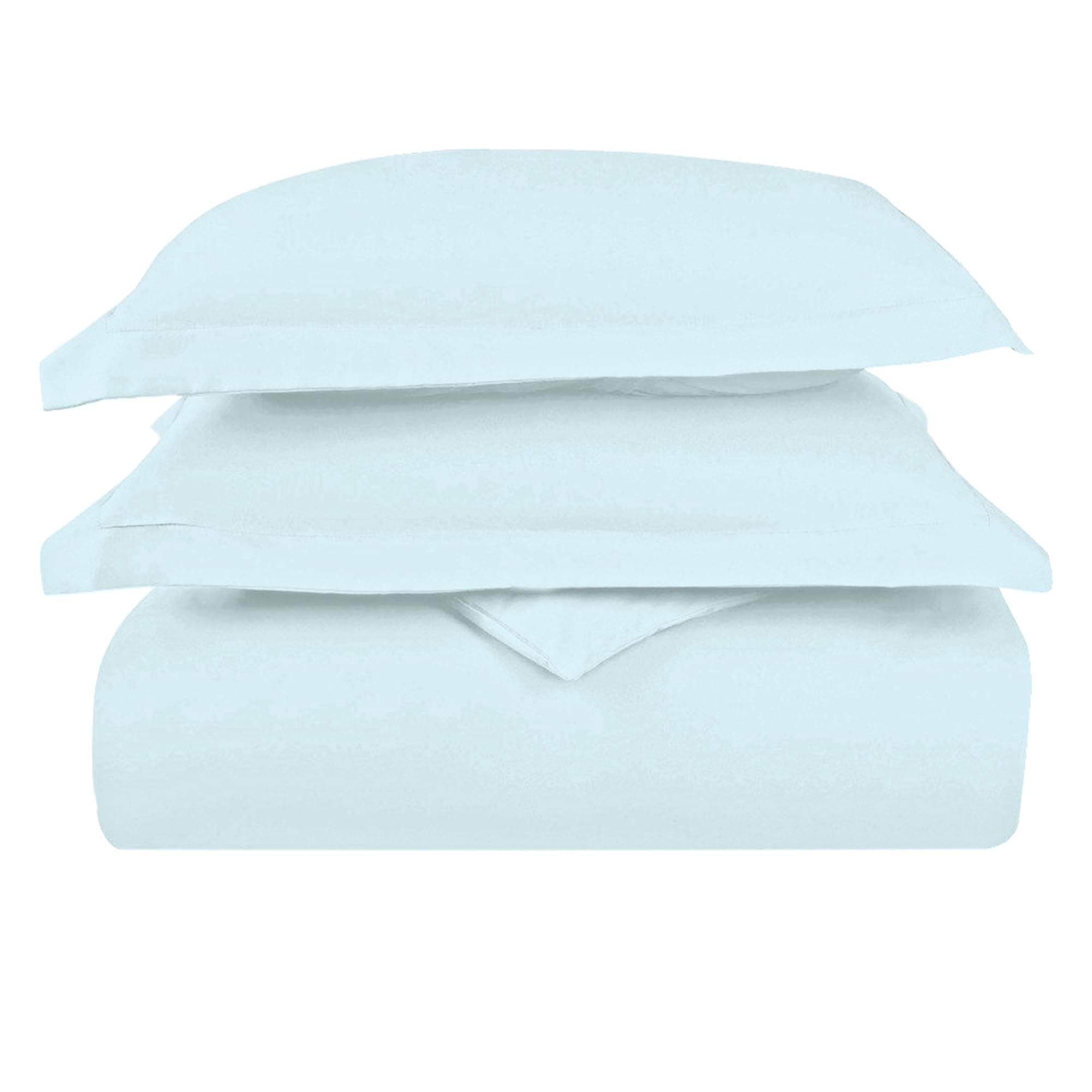 Pizuna Luxurios Cotton Super King Duvet Cover Set Baby Blue, 1000 Thread Count 100% Long Staple Cotton Superking Duvet Cover 260x220cm, Sateen Thick Quilt Cover with Button Closure