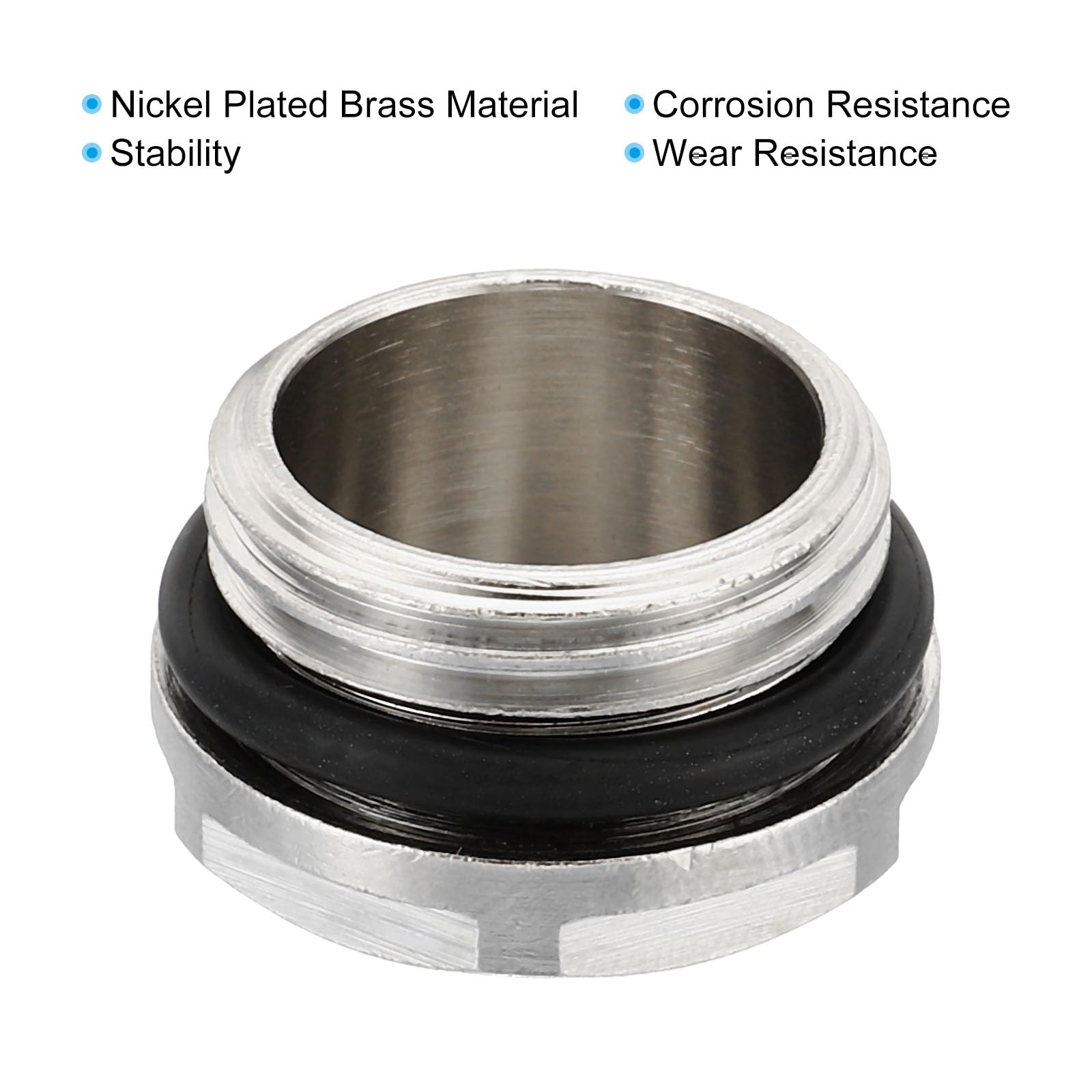 PATIKIL 1/2 Inch BSP Male Thread Blank Cap Manual Radiator Air Vent Plug, 2 Pack Nickel Plated Brass Plugs for Radiator Heater Silver - Image 4