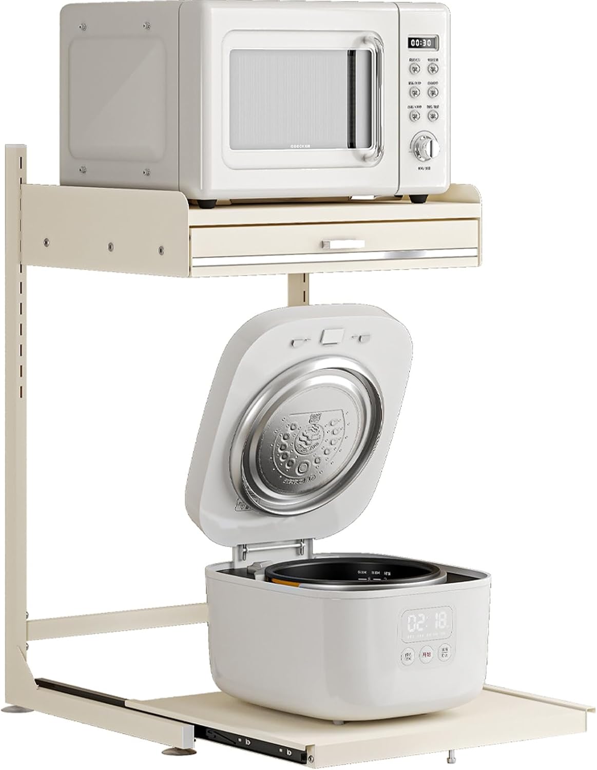 Carbon Steel Kitchen Stove Shelf - Heavy-Duty Support Up to 30kg, Compact Design (40x35x61.8cm) for Home, Kitchen, and Pantry Organization