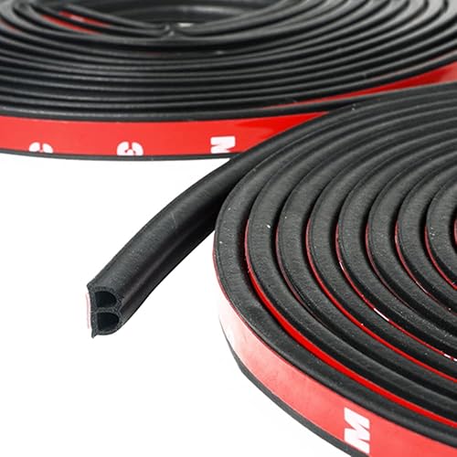 Burlete de sellado de puerta en forma de B de 33 pies para automóvil, tira universal de sellado de goma autoadhesiva para parabrisas de automóvil,