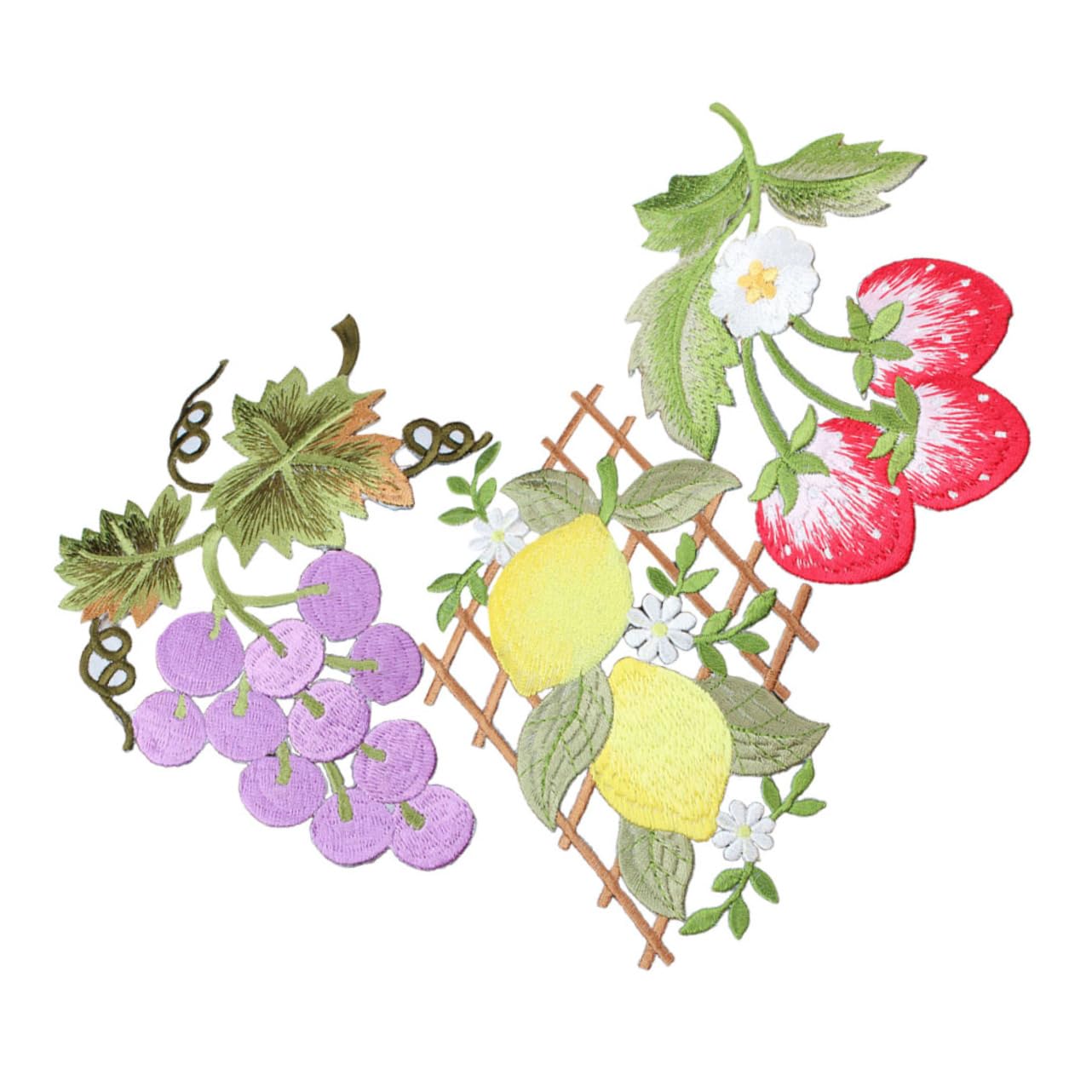 jojofuny 4 Set Ricamata Con Frutta Salto Appliques Cerotti Stoffa Toppe Di Frutta Ricamate Giacca Vestiti Cucire L'applique Forniture Artigianali Fai -da -te Tessuto 3 Pezzi*4