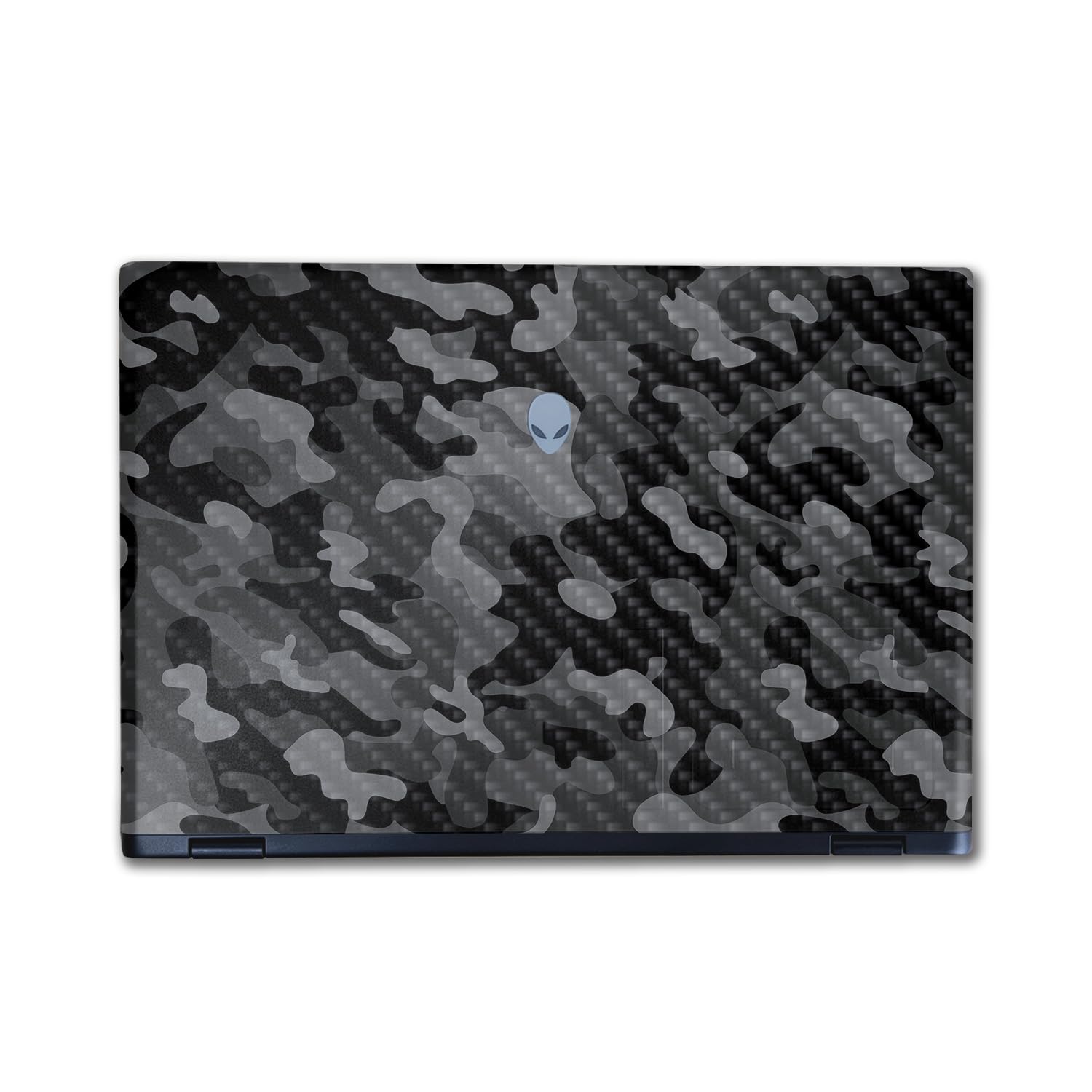 Carbon Fiber Laptop Skin Compatible with Alienware M16 R2 (2024) - Black Camo - Premium 3M Vinyl Protective Wrap Decal Cover - Easy to Apply | Crafted in The USA by MightySkins