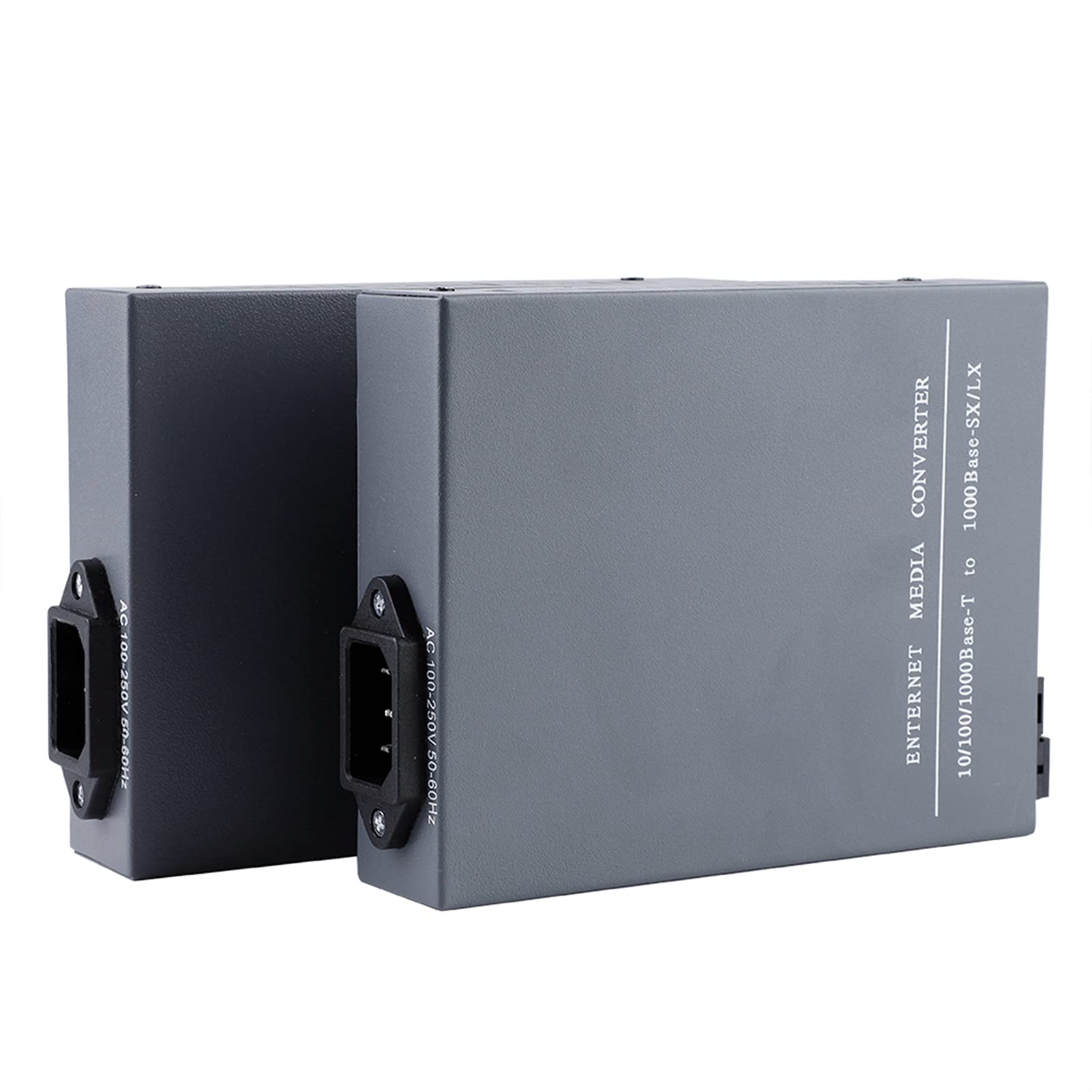 Fabater Lot de 2 Convertisseurs de Média Fibre Gigabit SC Monomode, émetteur-récepteur Optique 10/100/1000 Mbps RJ45 vers 1000Base-SX/LX, Conforme IEEE802.3z, jusqu'à 20 Km, Lot de 2