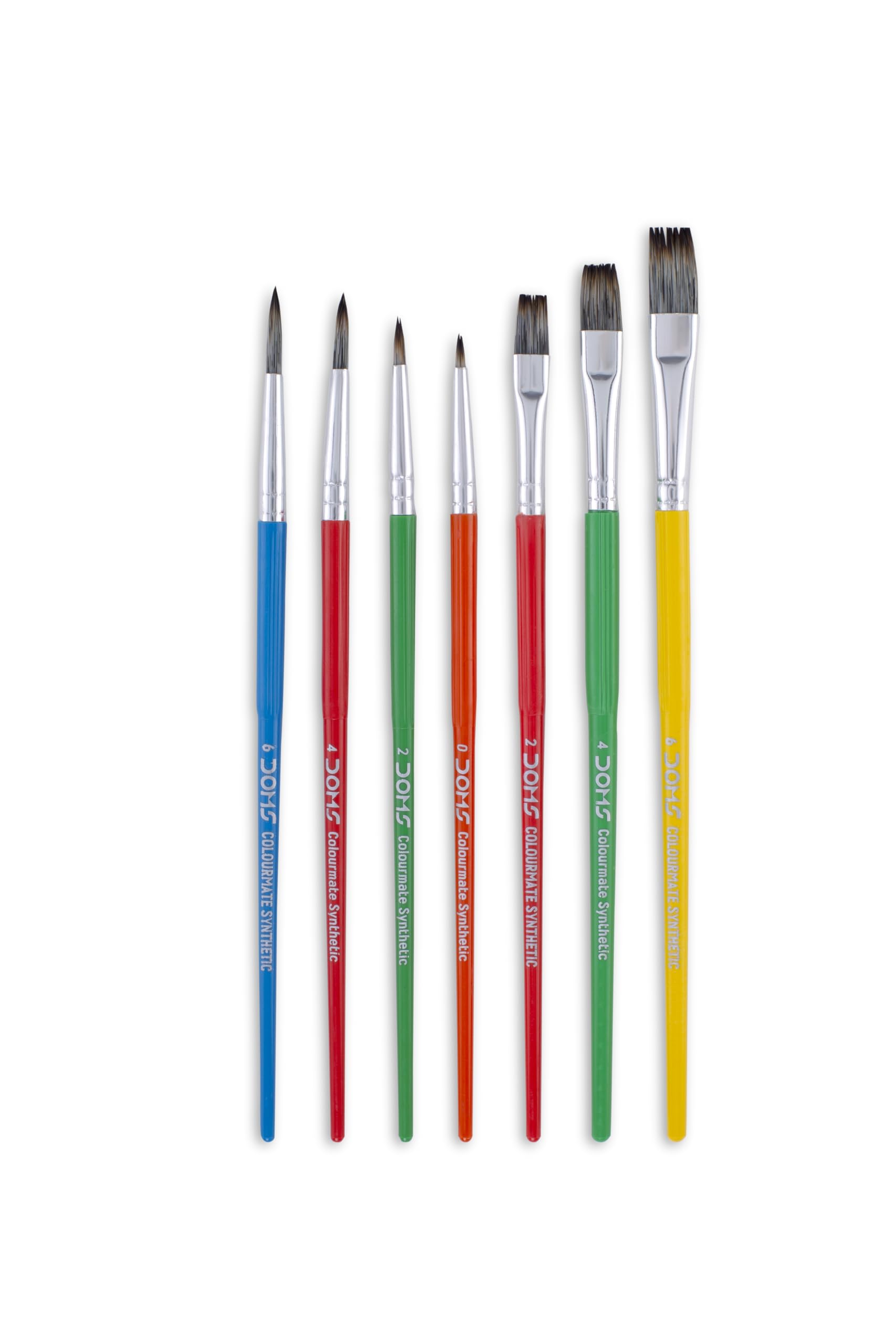 DOMS COLOURMATE Synthetic Hair Brushes Set of 7 Flat and Round (Flat 2,4,6 Round 0,2,4,6)-image-9