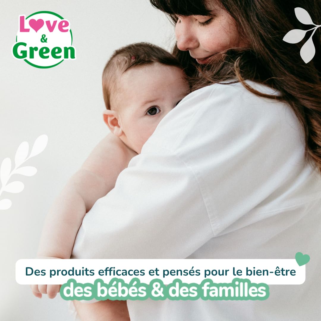 Love & Green Couches Bébé Taille 2 (3-6 kg) 36 couches Absorbante anti-fuites