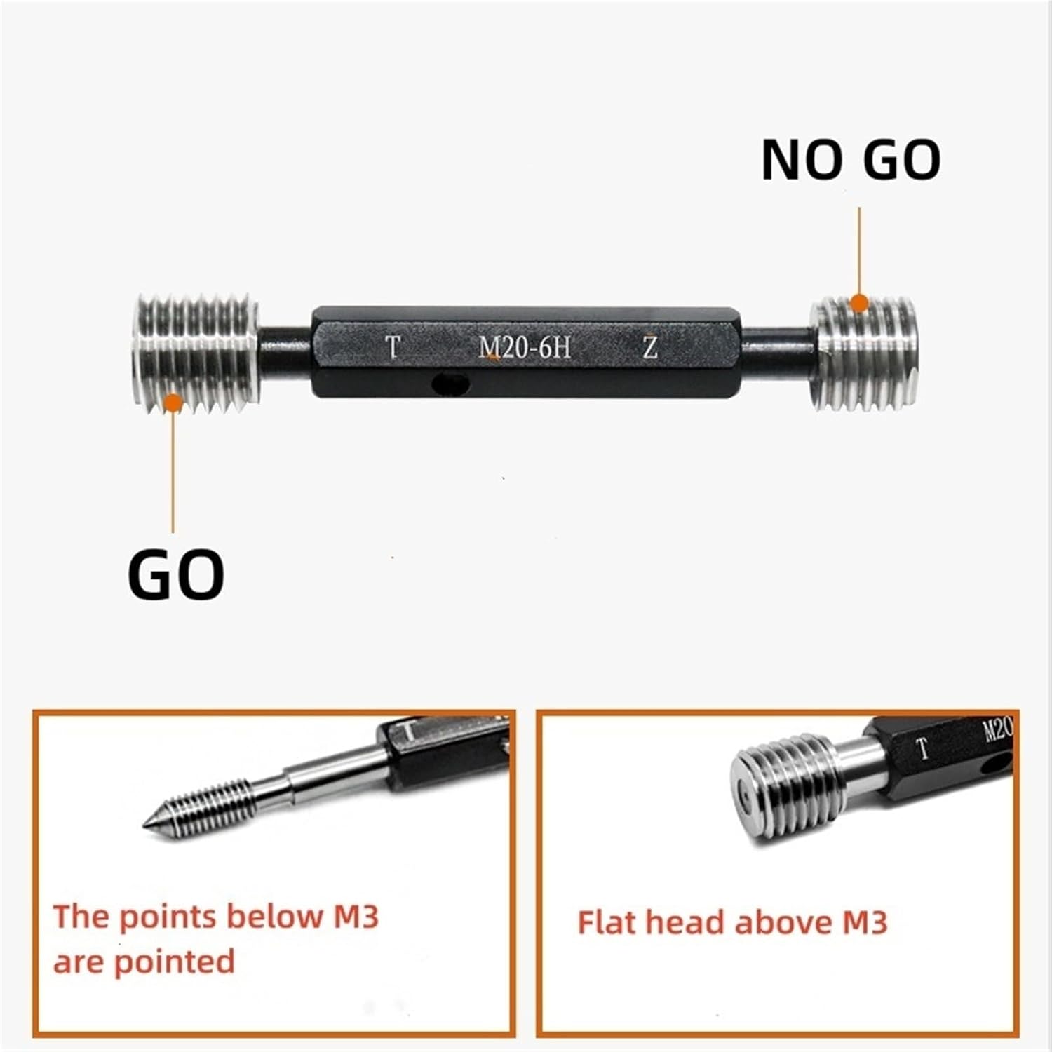 1PCS 6H M19.5-M21.5 Steel Metric Screw Standard Fine Thread Gauge Measuring Tool M19.5M21.5(M19.5X1-6H)