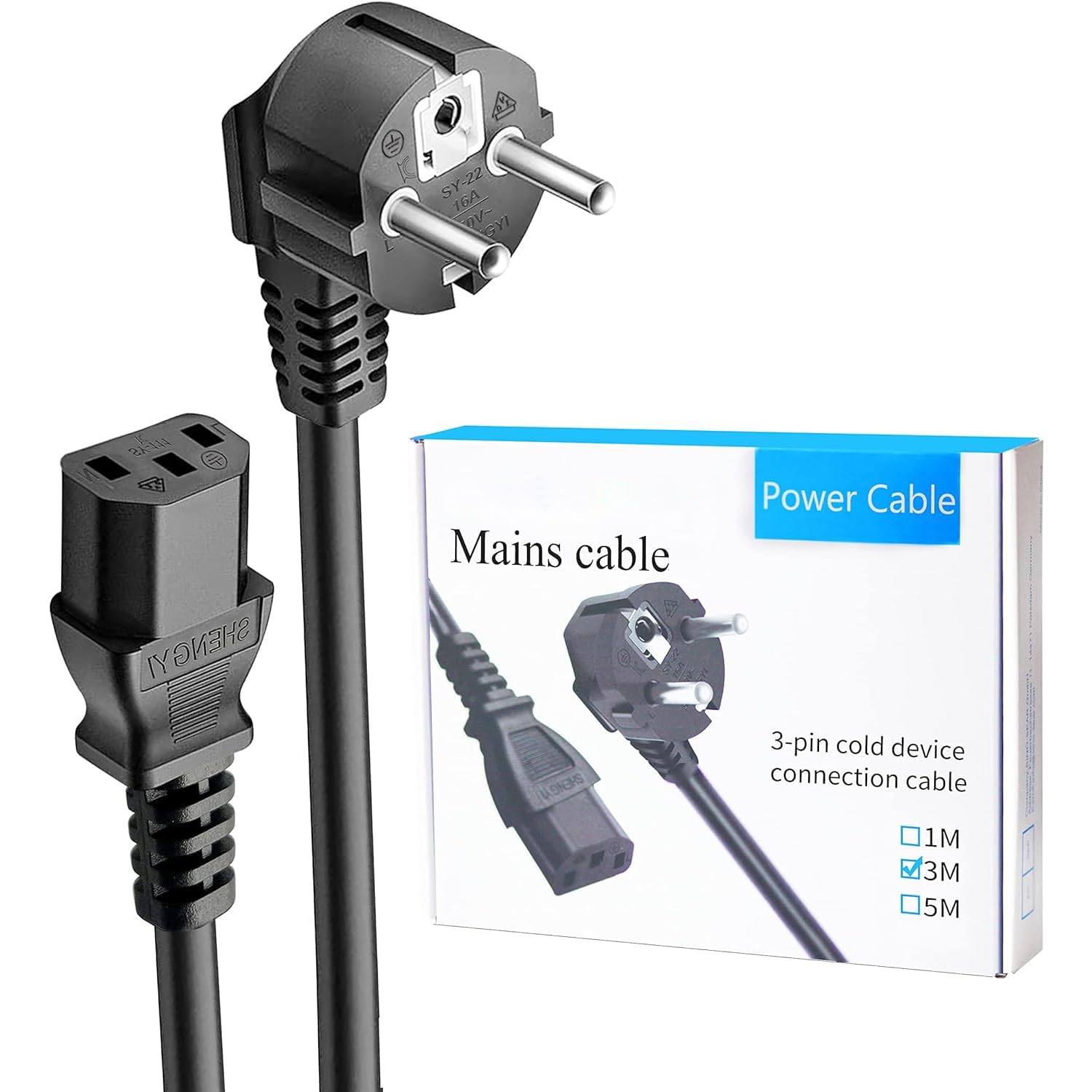 Cavo Alimentazione 3 Metri Europa - CEE 7/4 Con Connettore C13 Nero - Foto 7