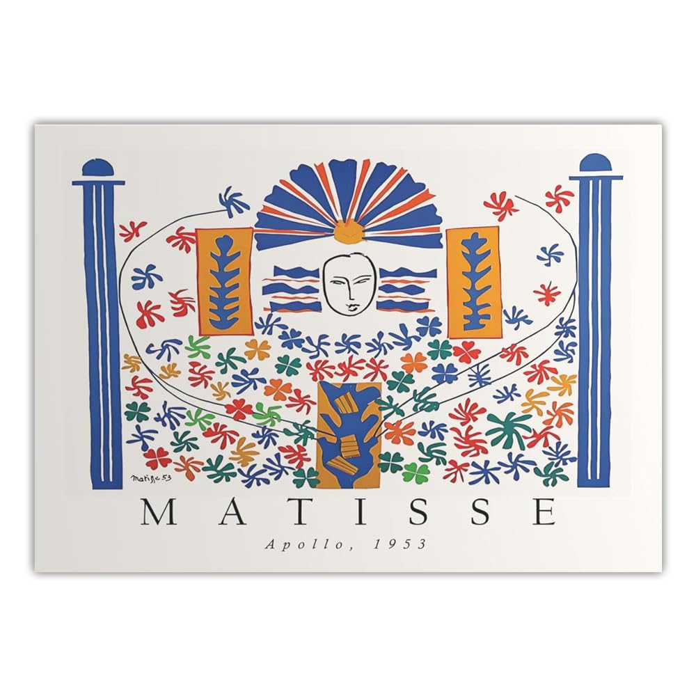 Rikin Liuff Famous Henri Matisse Wall Art Henri Matisse Apollo Poster and Prints Abstract Canvas Painting for Bedroom Wall Picture Decor 40x55cm Frameless