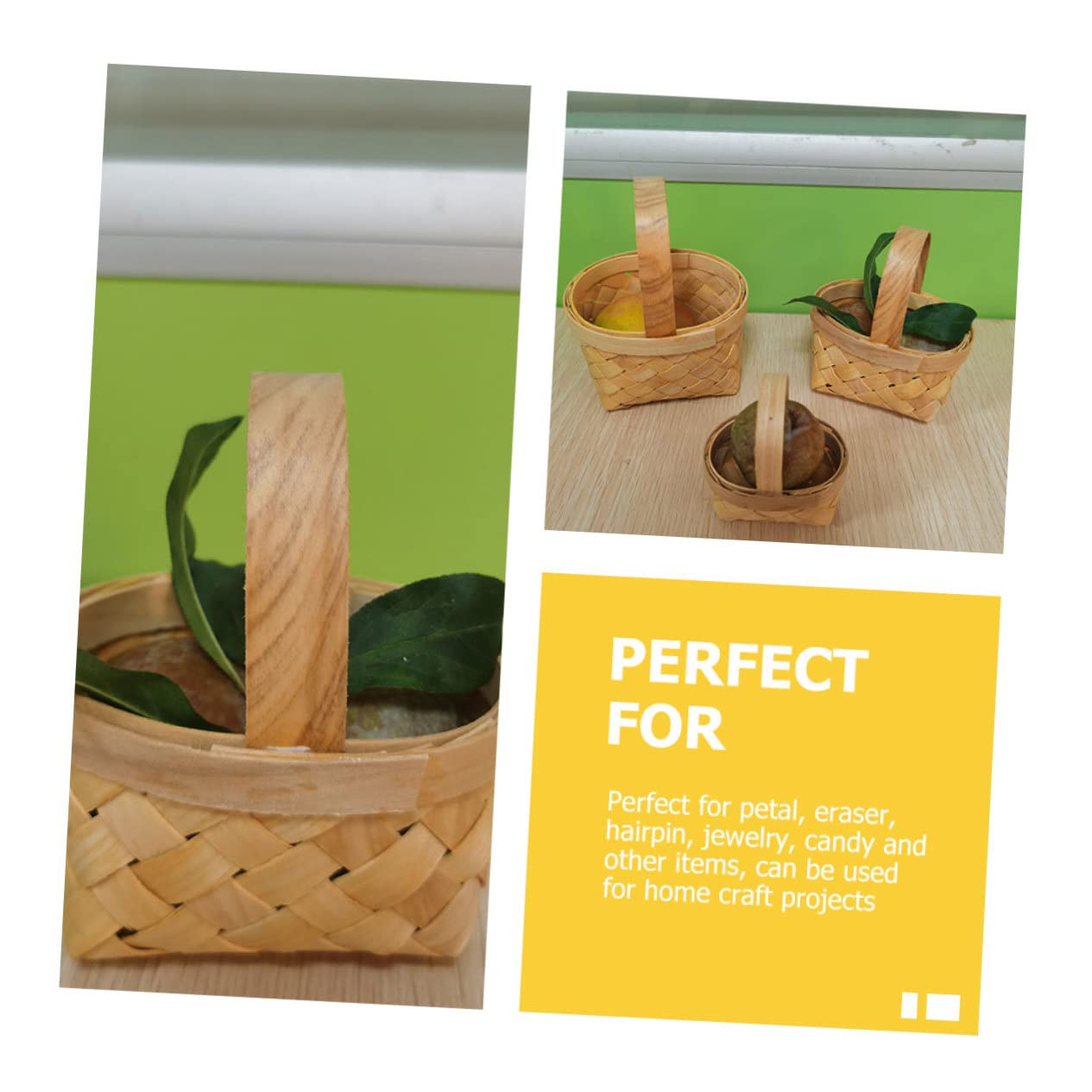 PRETYZOOM 15stücke Geflochtene Körbe Rustikale Hochzeits-blumenkörbe Mit Griffen Handgefertigte Wicker Box Für Party-gastgeschenke Und Dekoration Für Süßigkeiten Oder Kleine
