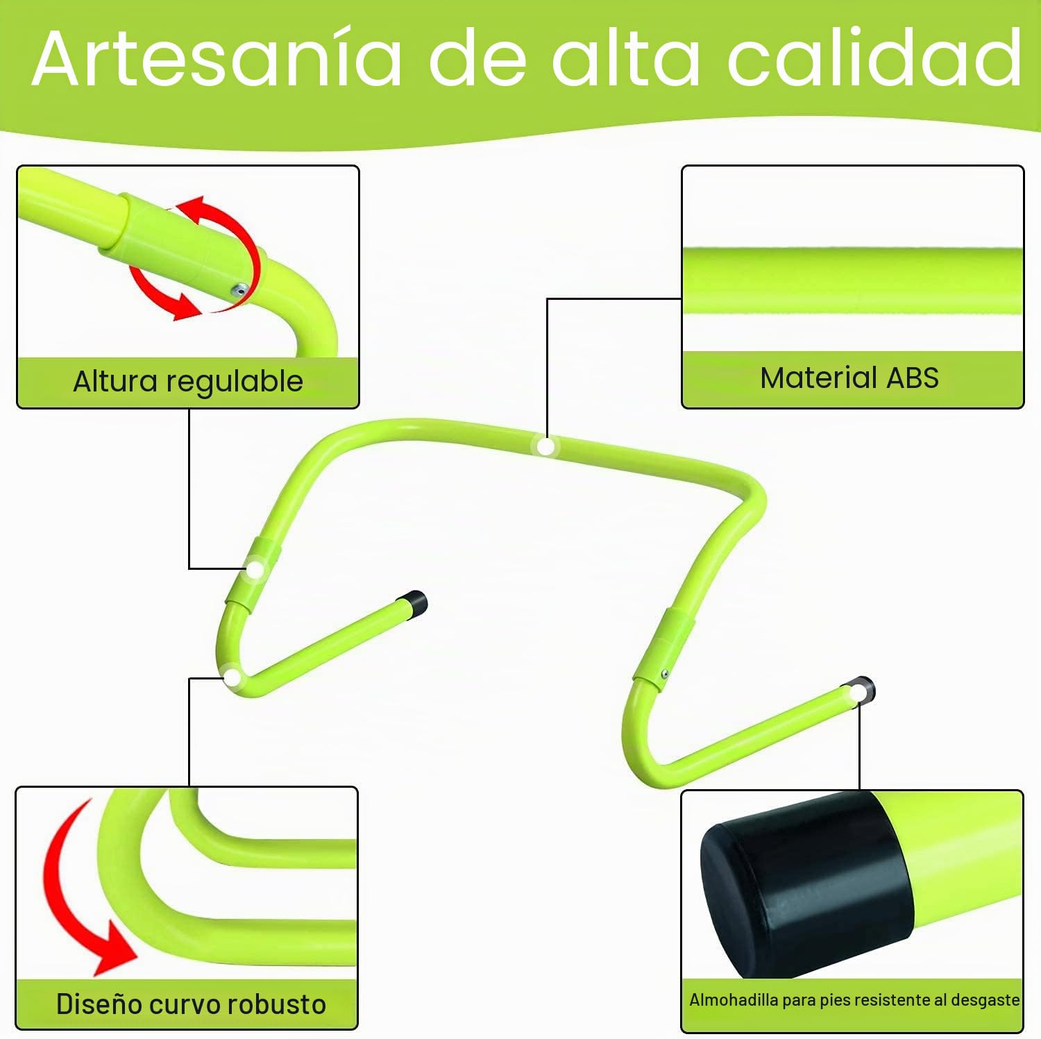 NAIZY Vallas de Entrenamiento de Velocidad/Agilidad Obstáculo/de Fútbol de Altura Ajustable Accesorios - Multi-Deporte de Ayuda a la Agilidad y la Coordinación de Formación, Verde (Juego de 6)