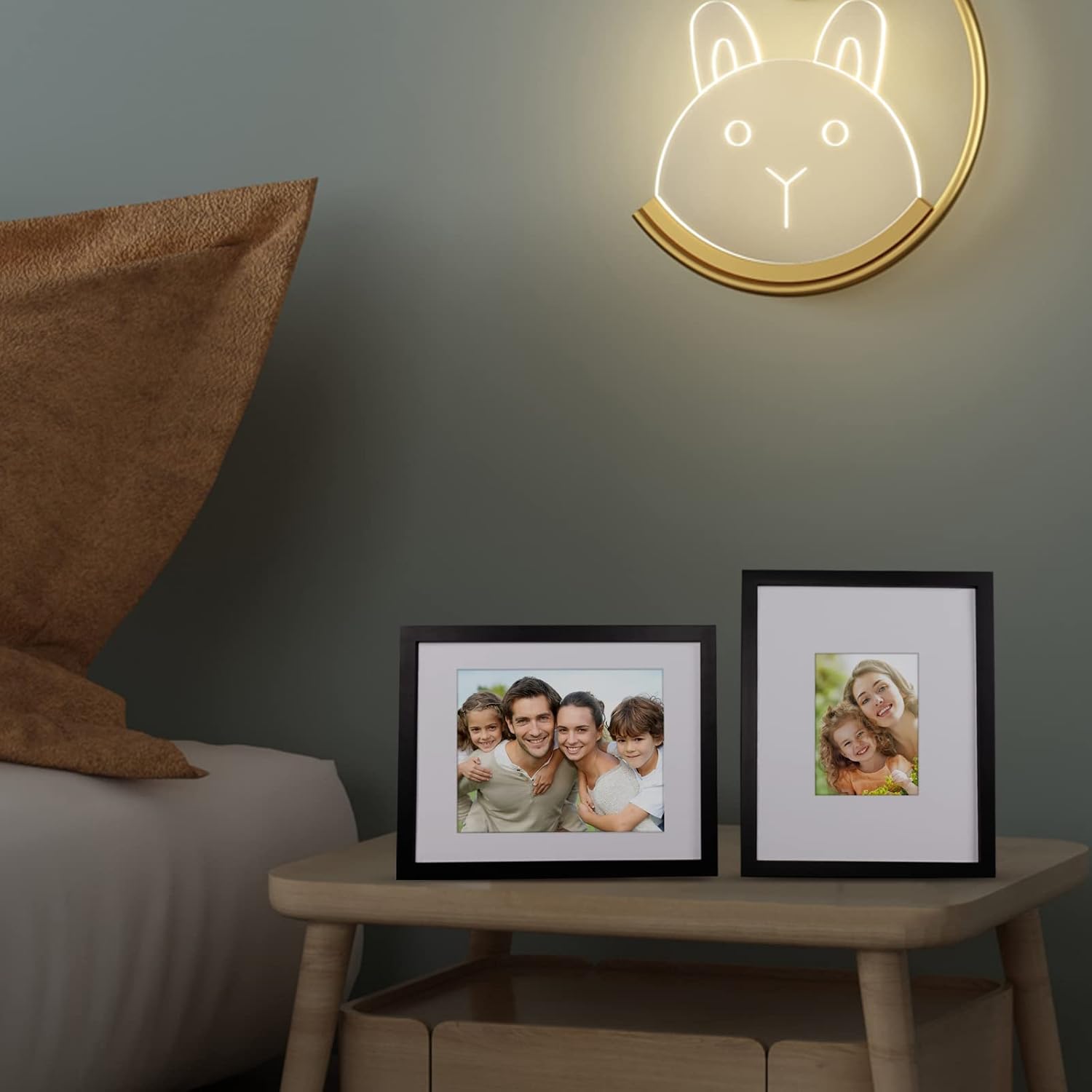 Egofine 11x14 Picture Frame Black - Photo Frame Made of Solid Wood Covered by Plexiglass for Table Top Display Pictures 5x7/8x10 with Mat or 11x14 Without Mat with Wall Mounting Hardware - Image 5