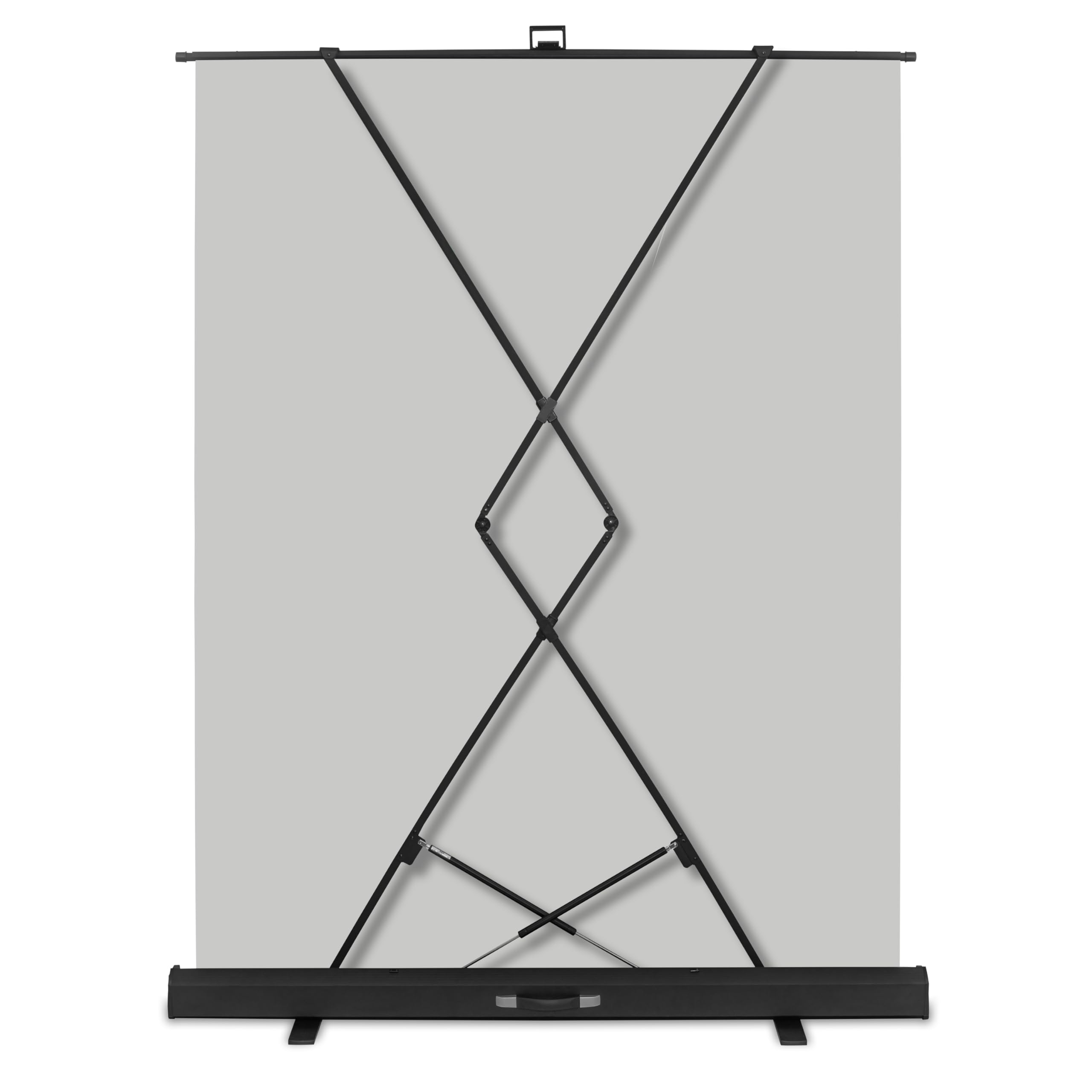 Walimex pro Roll-up Panel Hintergrund grau 165 x 220 cm, Fotohintergrund mit Transportbox, Hintergrundsystem für Fotostudio, knitterfreie Fotoleinwand ideal für Portraits und dezente Lichtakzente