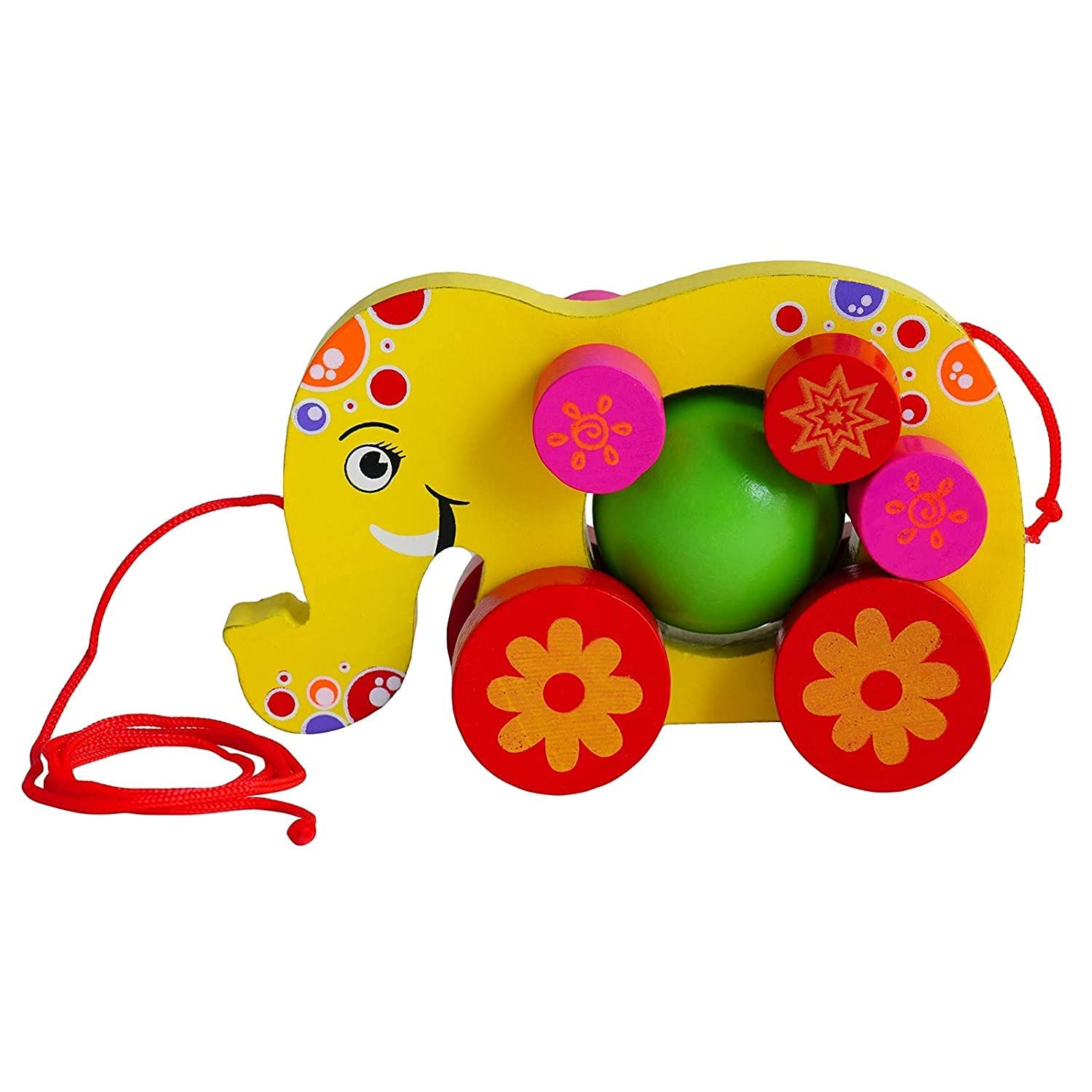 Channapatna Toys Pull Along Toy Wooden Elephant for 12 Months & Above Kids, Toddlers, Infant & Preschool Toys - Multicolor - with Attached String- Encourage Walking (B0BB39R49K) Amazon Price History, Amazon Price Tracker
