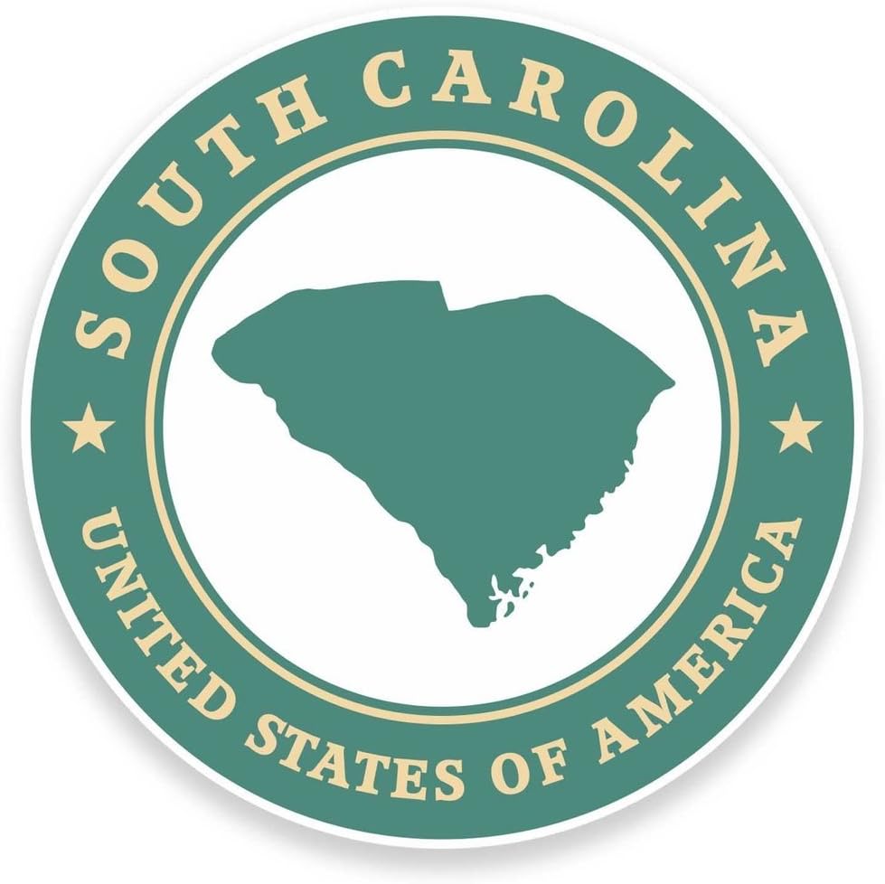 2 x 10cm/100mm South Carolina USA Vinyl Sticker Decal Laptop Car Travel Luggage Label Tag #9448