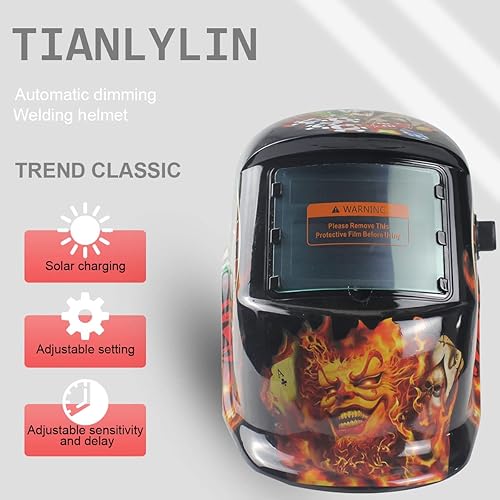 Miniatura 8 de Casco de soldadura con oscurecimiento automático alimentado por energía solar con pantalla ajustable 49-13 para máscara de soldadura de arco Tig Mig