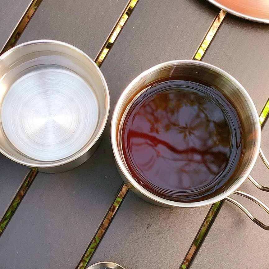 Miniatura 5 de Taza de café plegable de acero inoxidable para acampar, juego de 4 tazas para equipo de supervivencia