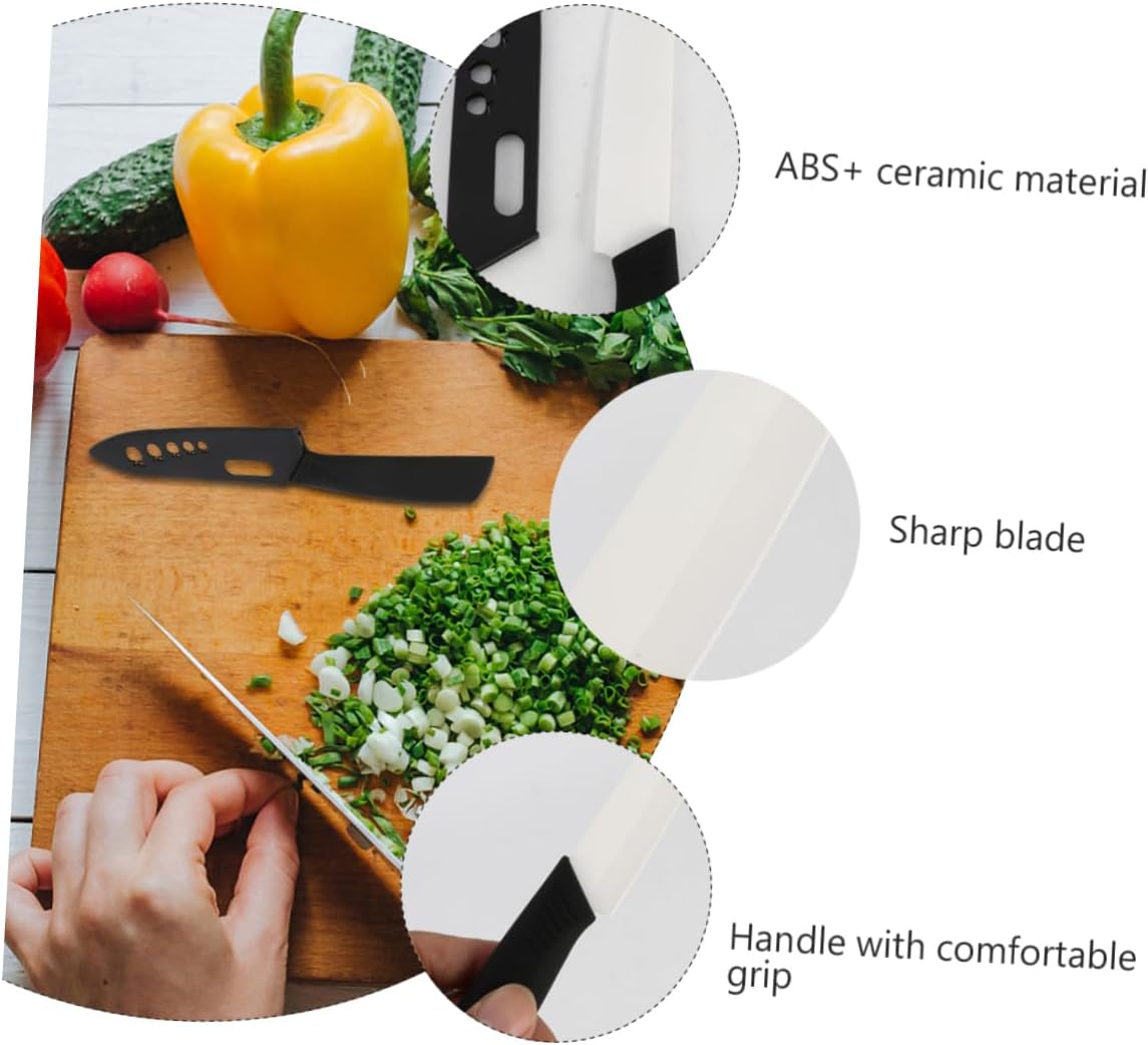 PRETYZOOM 1 Set Non Slip Handle Ceramic Knives with Peeler for Effortless Vegetable and Fruit Cutting Lightweight Kitchen Cutlery for Home Use Handle for Daily Meal Prep