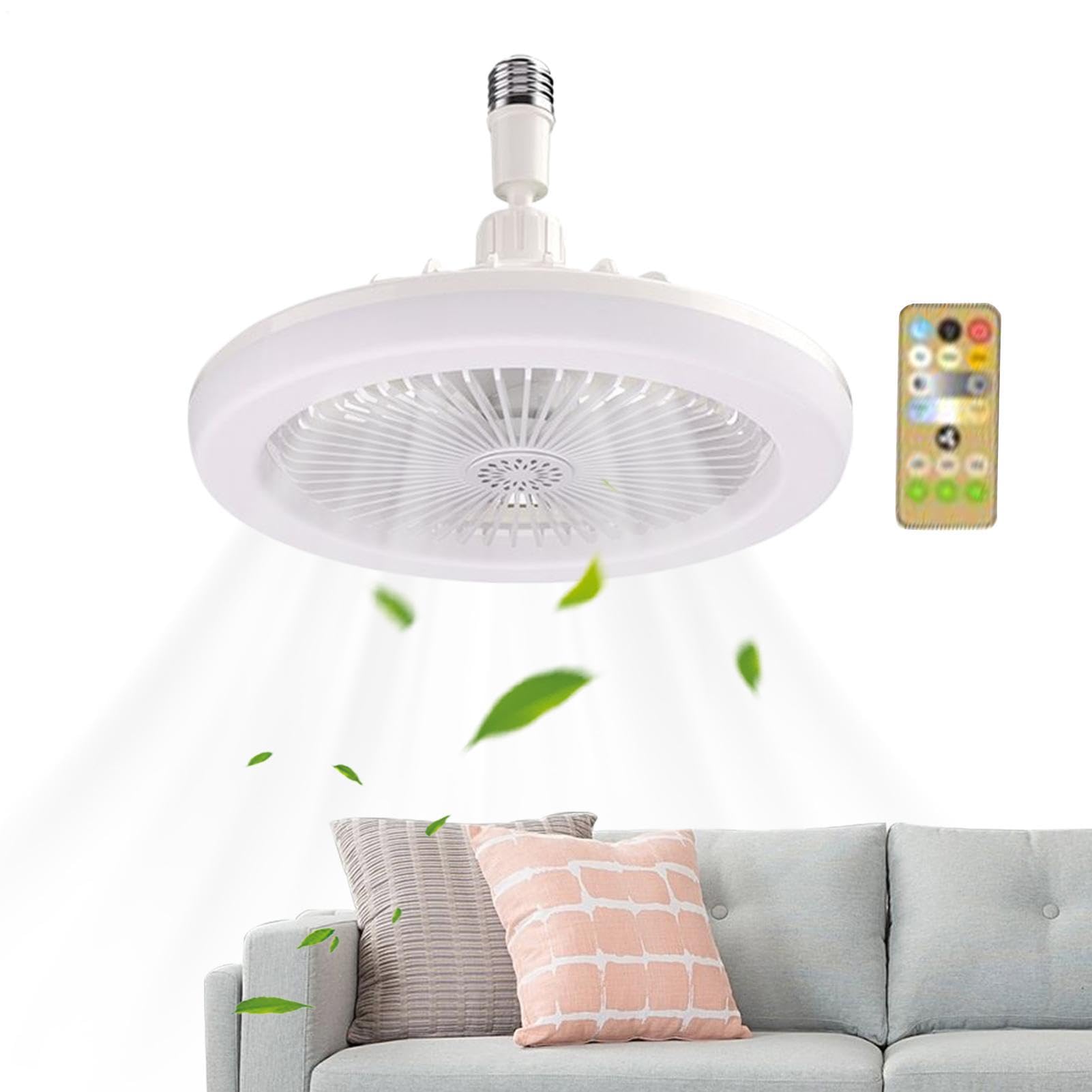 Ventilateur de plafond avec lumière plafonnier salon télécommande