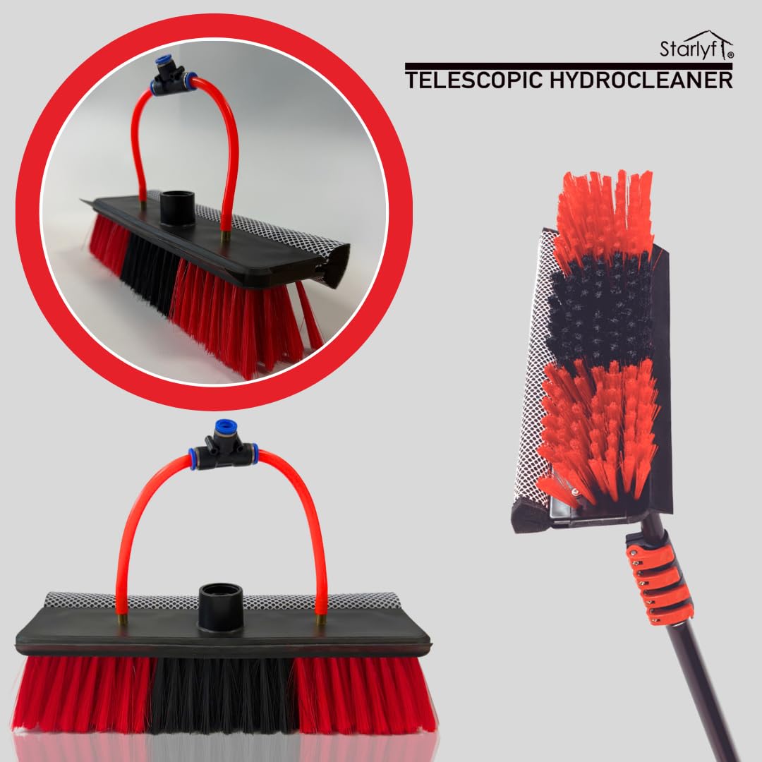 STARLYF Brosse de rechange pour balai télescopique télescopique Hydrocleaner, compatible avec les modèles de 4,6 m, 7 m et 3,6 m (comprend un tuyau et un connecteur T)