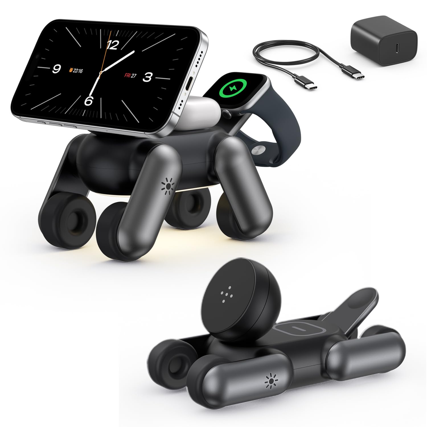 3-in-1 Wireless Charging Station for Apple Devices Lovely MagSafe Charger Stand Fast Charging Wireless Charger Station for iPhone