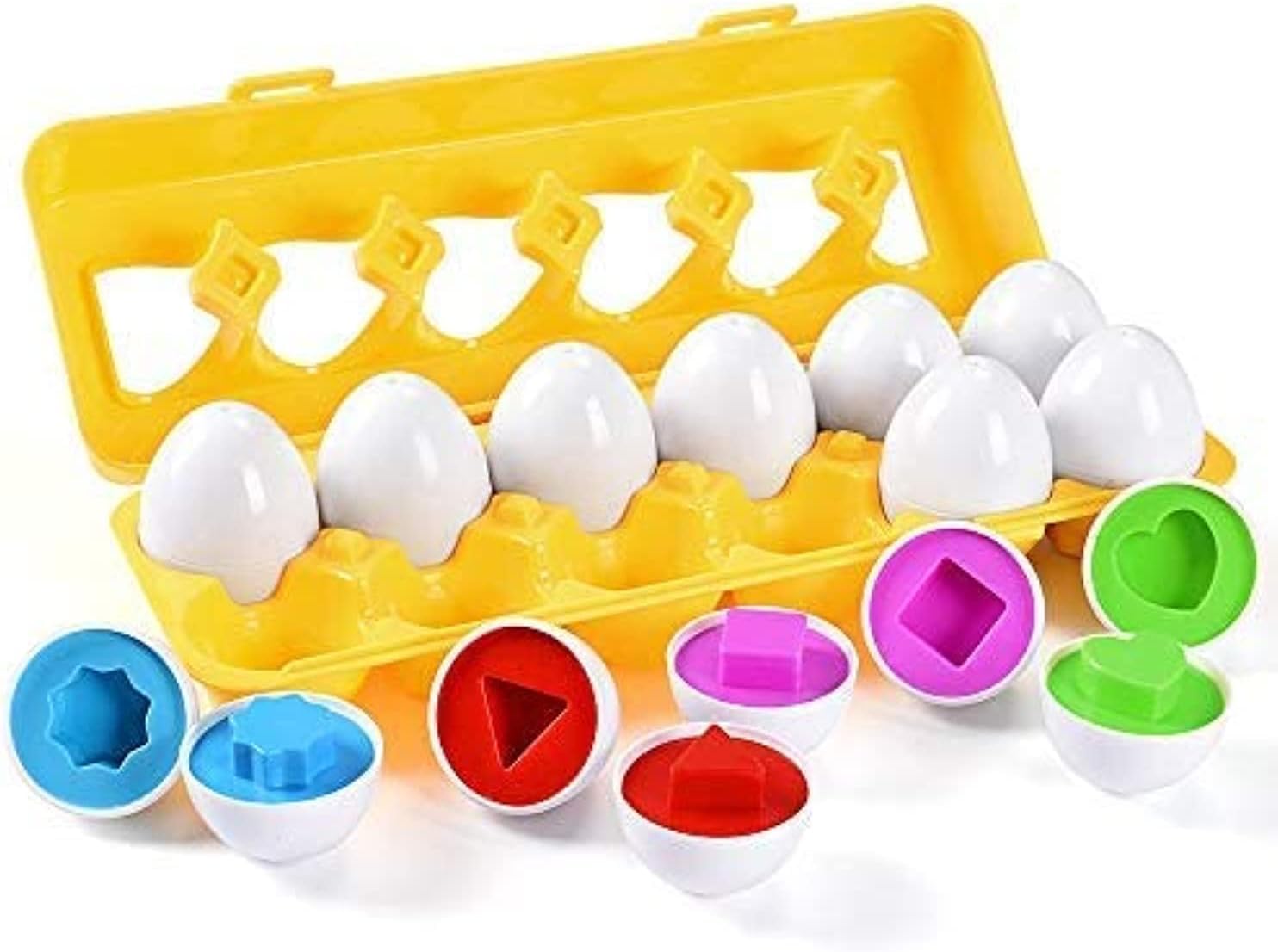 Playtime by Magifire Matching Eggs for Toddlers 12 Matching Eggs with Coordinated Shapes and