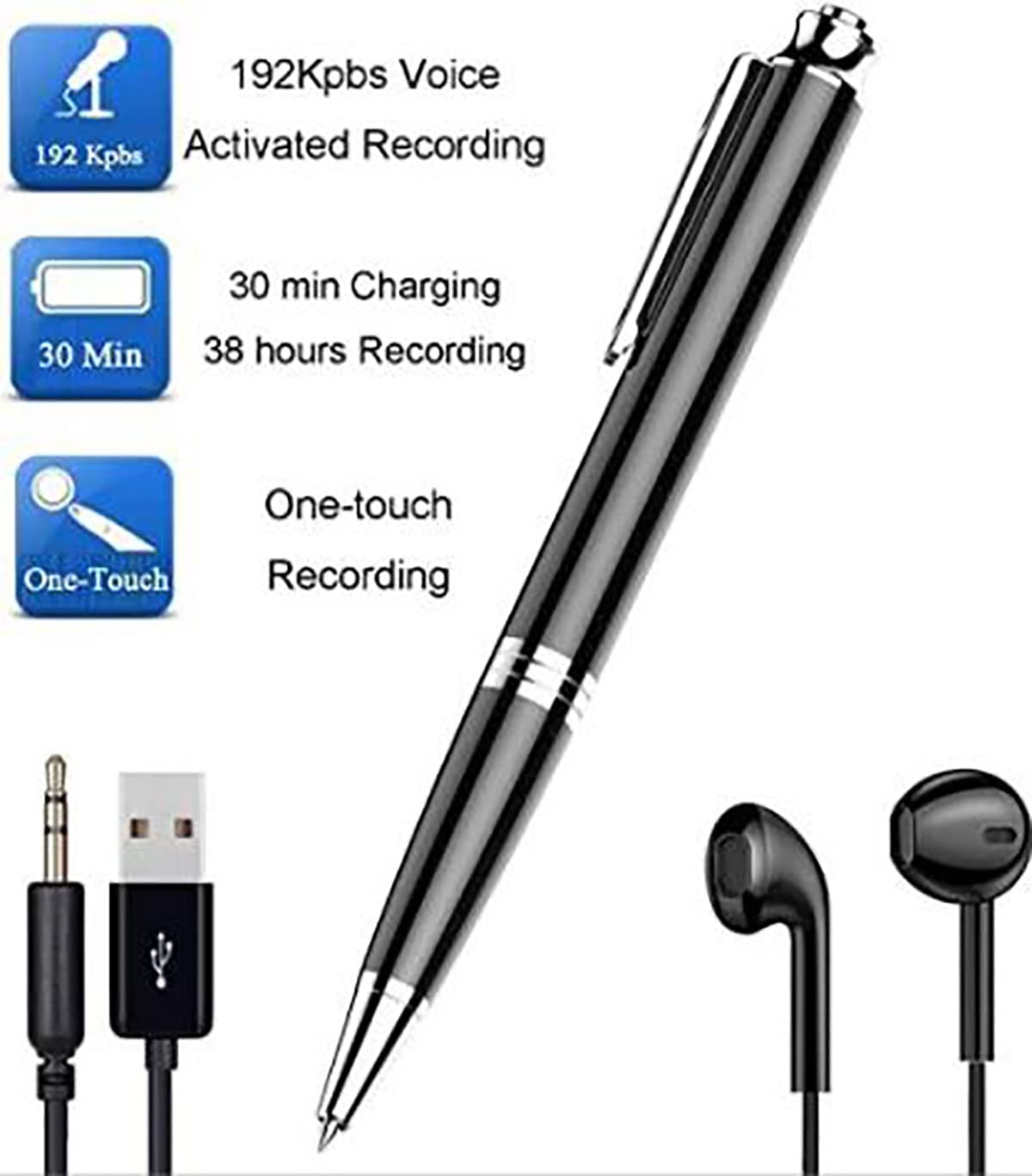 Cyfrowy dyktafon 32 GB, dyktafon, przenośny rejestrator głosu ładowany przez USB, cyfrowy odtwarzacz audio i odtwarzacz MP3 do nagrywania wywiadów, spotkań i nauki uczniów (kolor: B