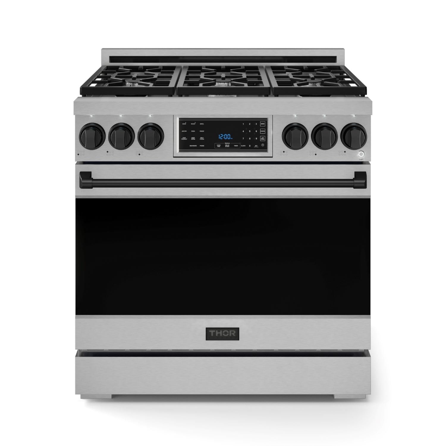 Gordon Ramsay by THOR Kitchen 36 Inch Professional Liquid Propane Range with Tilt Panel Touch Control in Stainless Steel/Black