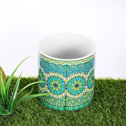 Pot de fleurs mandala céramique YARNOW : l'élégance artisanale pour vos bonsaïs