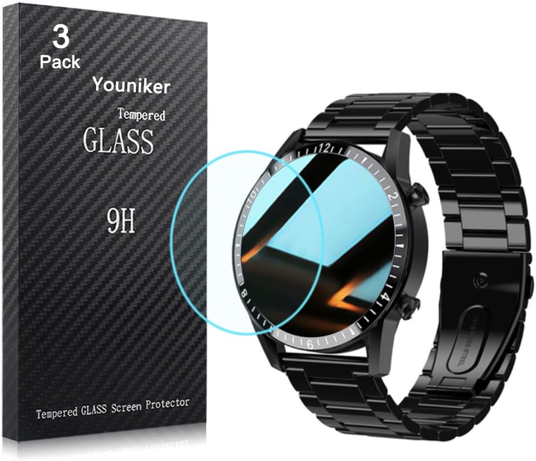 3 Pack Compatible with FILIEKEU I9Y Smart Watch 1.3 inch Screen Protector Tempered Glass for I9 1.3'' Smartwatch Screen Protectors Foils Glass 9H 0.3MM Anti-Scratch Anti-Fingerprint