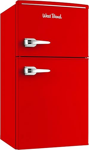 Miniatura 2 de West Bend WB0300RCR2XR - Mini refrigerador de estilo retro para oficina en casa o dormitorio, descongelación manual y temperatura ajustable, 3 pies