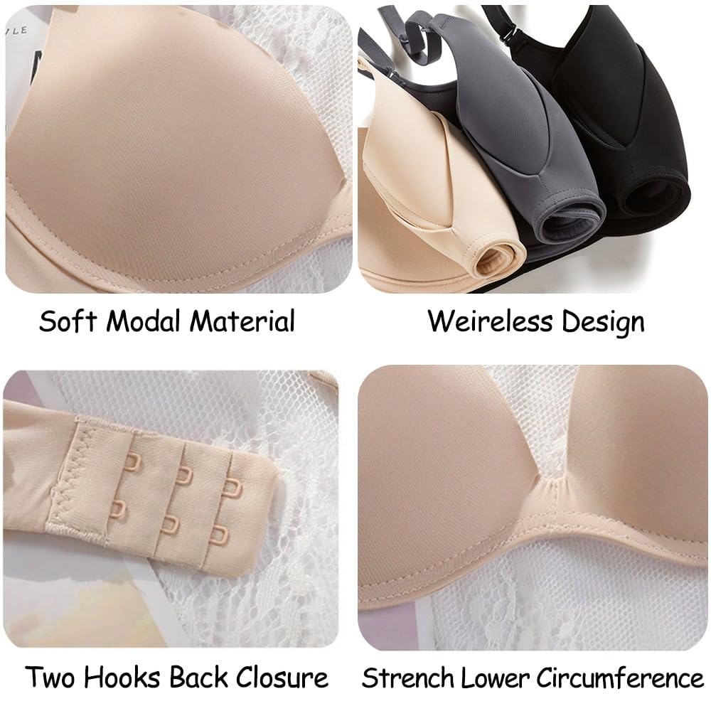Bysion Reggiseni per Ragazze Adolescenti Leggermente Imbottiti Traspirante Senza Cuciture Sportivo Intimo Reggiseno Bralette per Bambine per 12-18 Anni Bambini e Donne - Confezione da 3