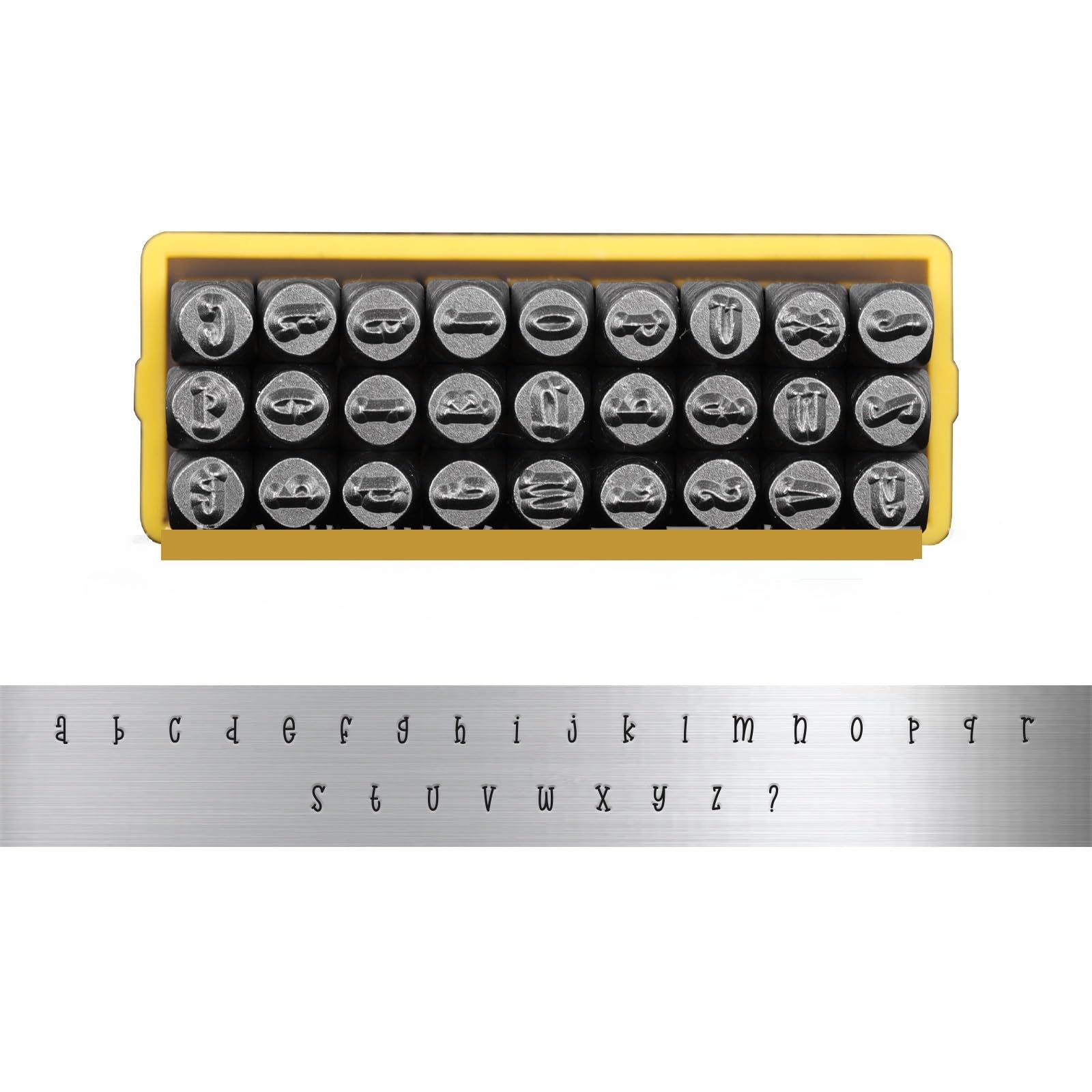 Metal Stamping Tool Set, Letter Number Symbol Stamp Set 3mm Steel Punching Kit for Metal Leather Jewelry Stamping(3mm Lowercase Set)