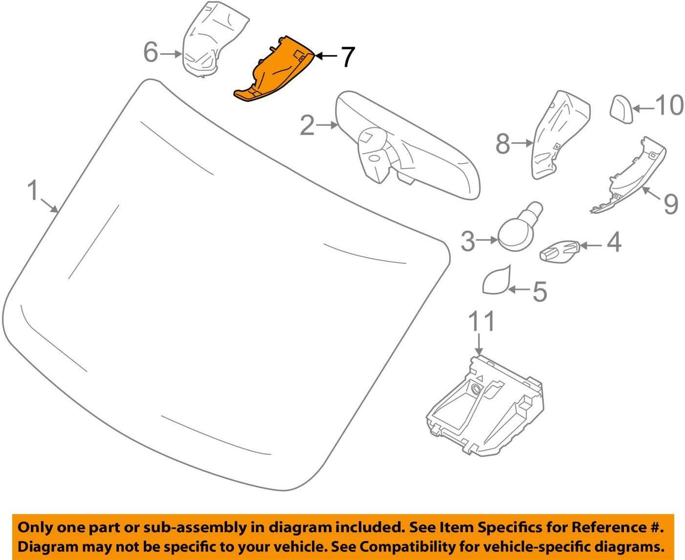 Ford OEM Interior Rear View Mirror Cover EK4Z17D550AB Image 6