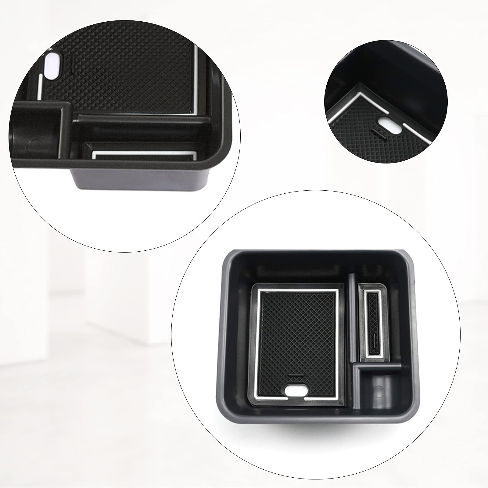 Organisateur D'accoudoir Pour VW T-Cross (2019-2024) | Boîte De Rangement Avec Tapis Antidérapant Pour Console Centrale