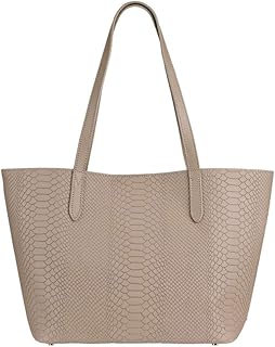 GiGi New York Handcrafted Womens Stone Python Embossed Leather Tote, Large