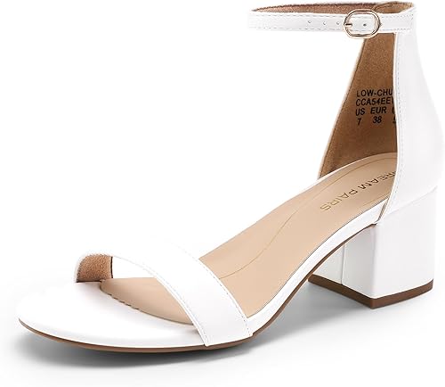 DREAM PAIRS Sandalias pump de tacón bajo y grueso para mujer
