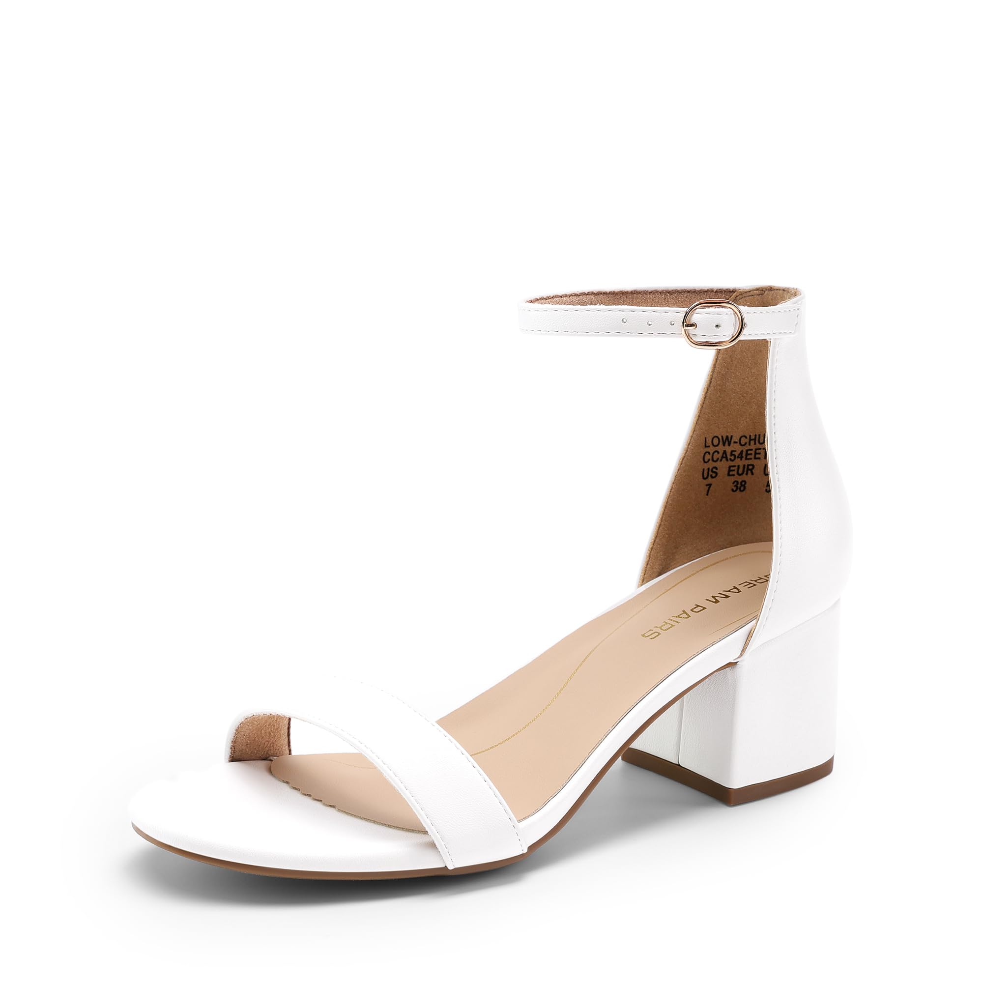 DREAM PAIRS Womens Bridal Sandals Glitter Ladies Mid Low Block Heels Ankle Strap Strappy Wedding Party Evening Prom Open Toe Shoes Low-Chunk