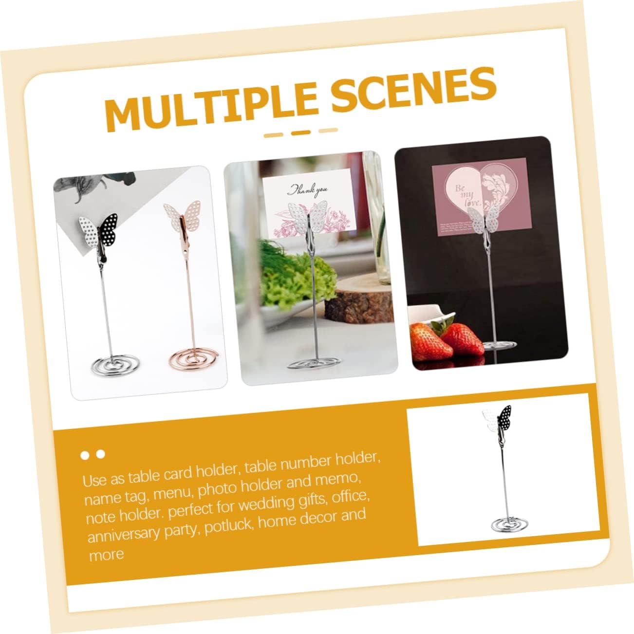 10pcs Butterfly Place Card Holders Decorative Photo Clips for Weddings Parties and Events Table Number Stands Memo Holders and Picture Displays