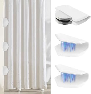 Shower Curtain Magnets Weights Heavy-Duty Silicone-Wrapped Magnetic Shower Curtain Clips, Prevent Curtains Liner from Touching for Drapery, Event Venues Tablecloth, Flag 3 Pairs