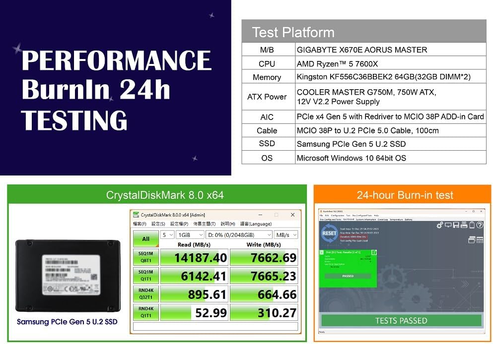 Micro SATA Cables Enhance Data Connectivity with PCIe x4 Redriver to MCIO 38P PCIe Gen 5 Adapter - High-Speed PCIe x4 to MCIO 38P Adapter for Optimized Performance